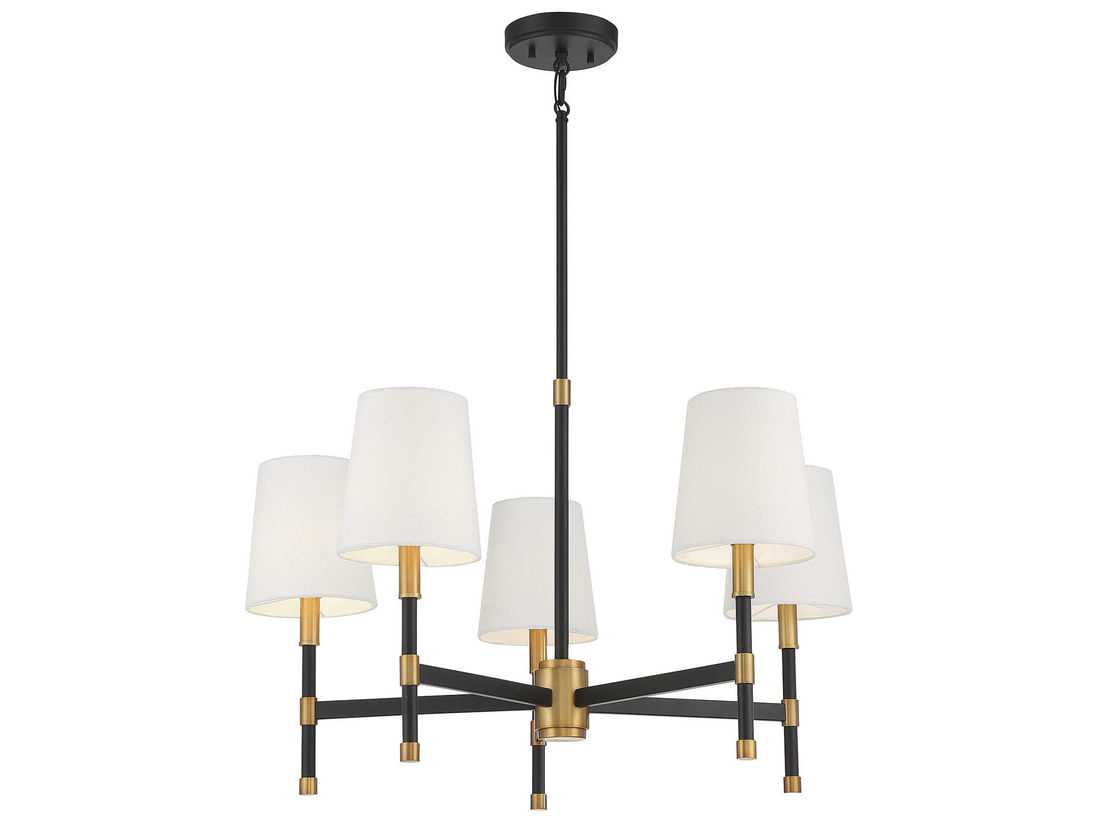 Savoy House Brody 5-Light Matte Black Warm Brass Empire Chandelier