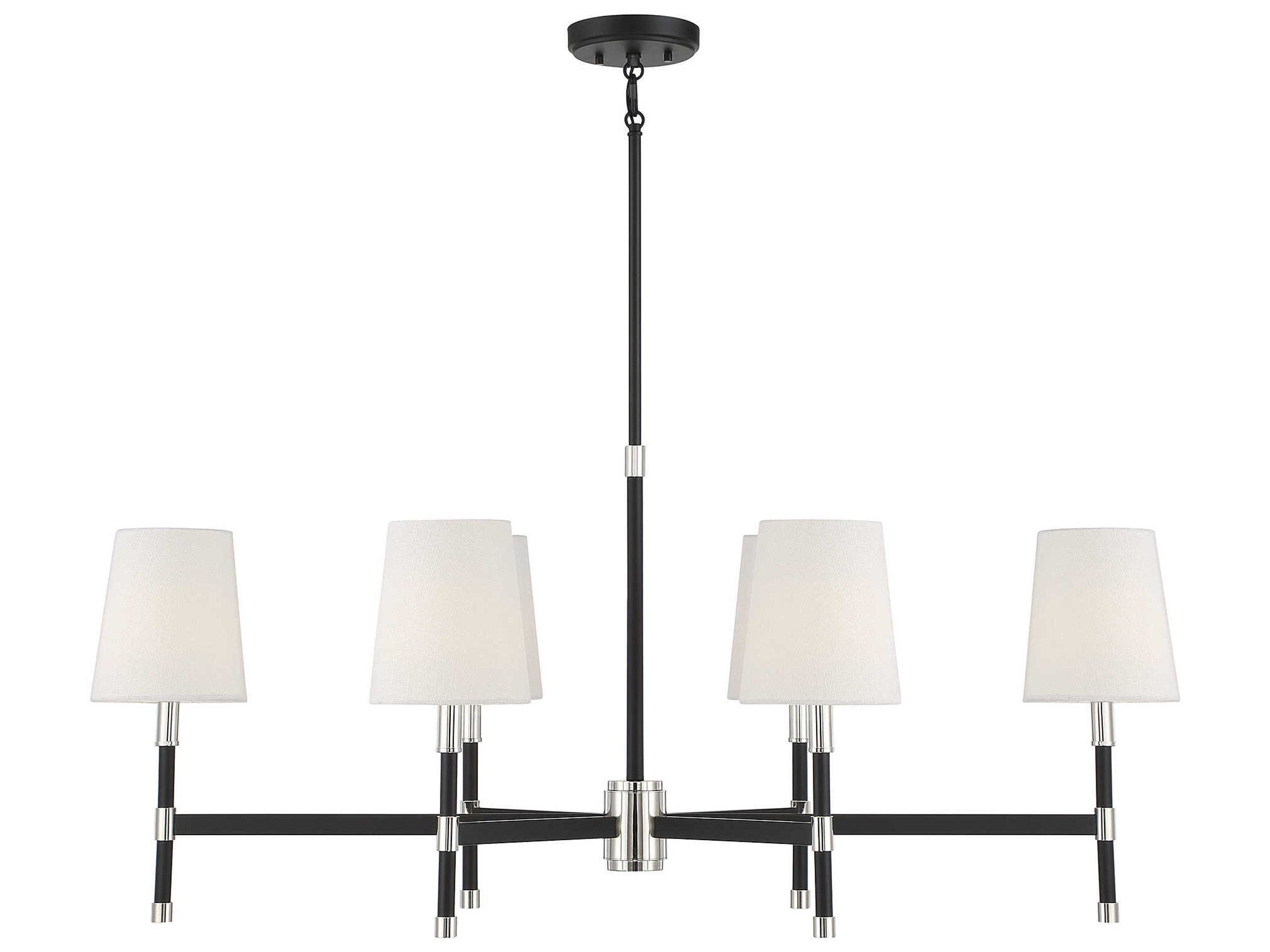 Savoy House Brody 6-Light Matte Black Polished Nickel Brass Empire Linear Island Pendant