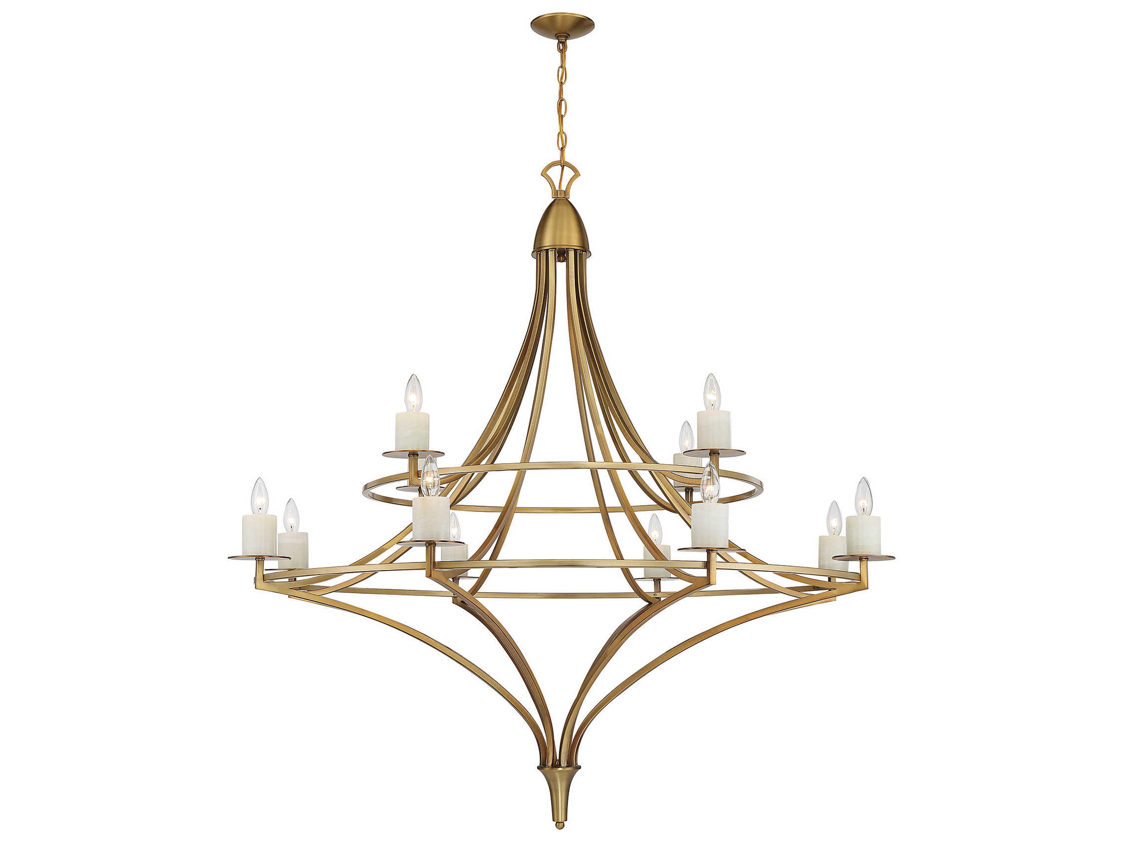 Savoy House Director 12-Light Warm Brass Tiered Chandelier