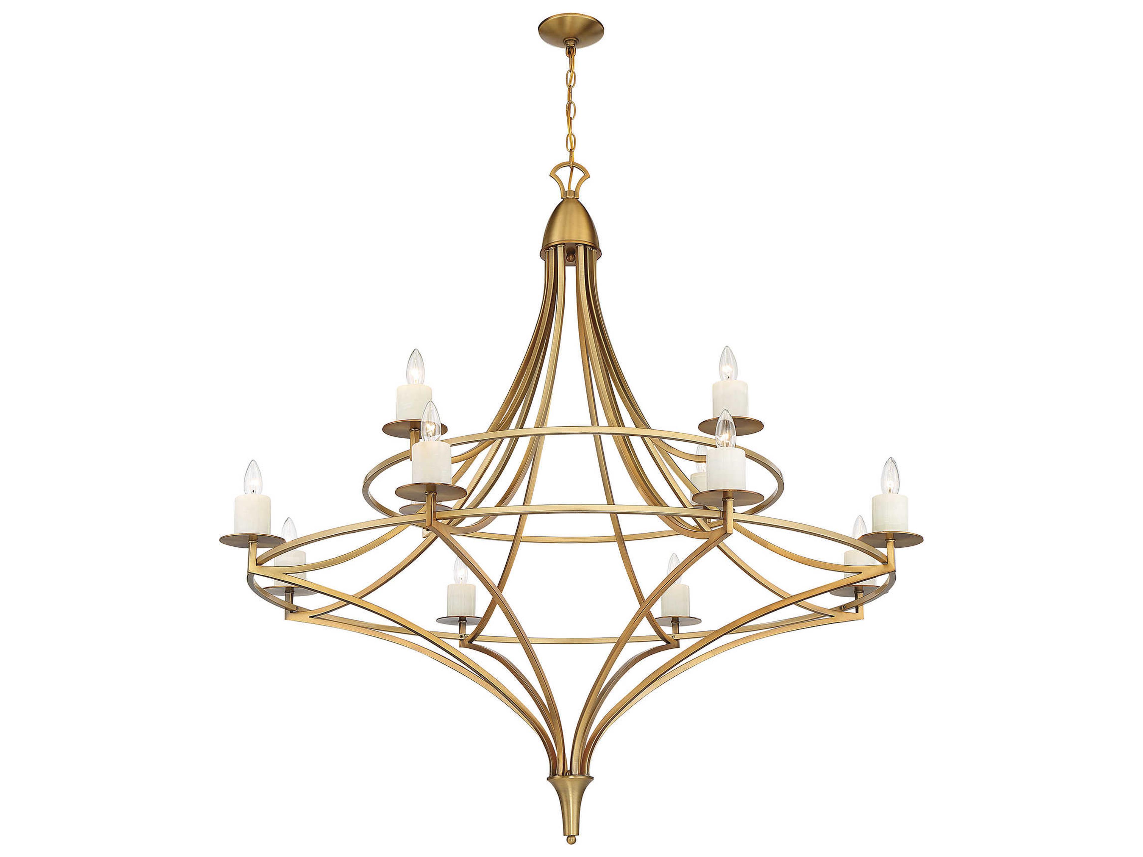 Savoy House Director 12-Light Warm Brass Tiered Chandelier