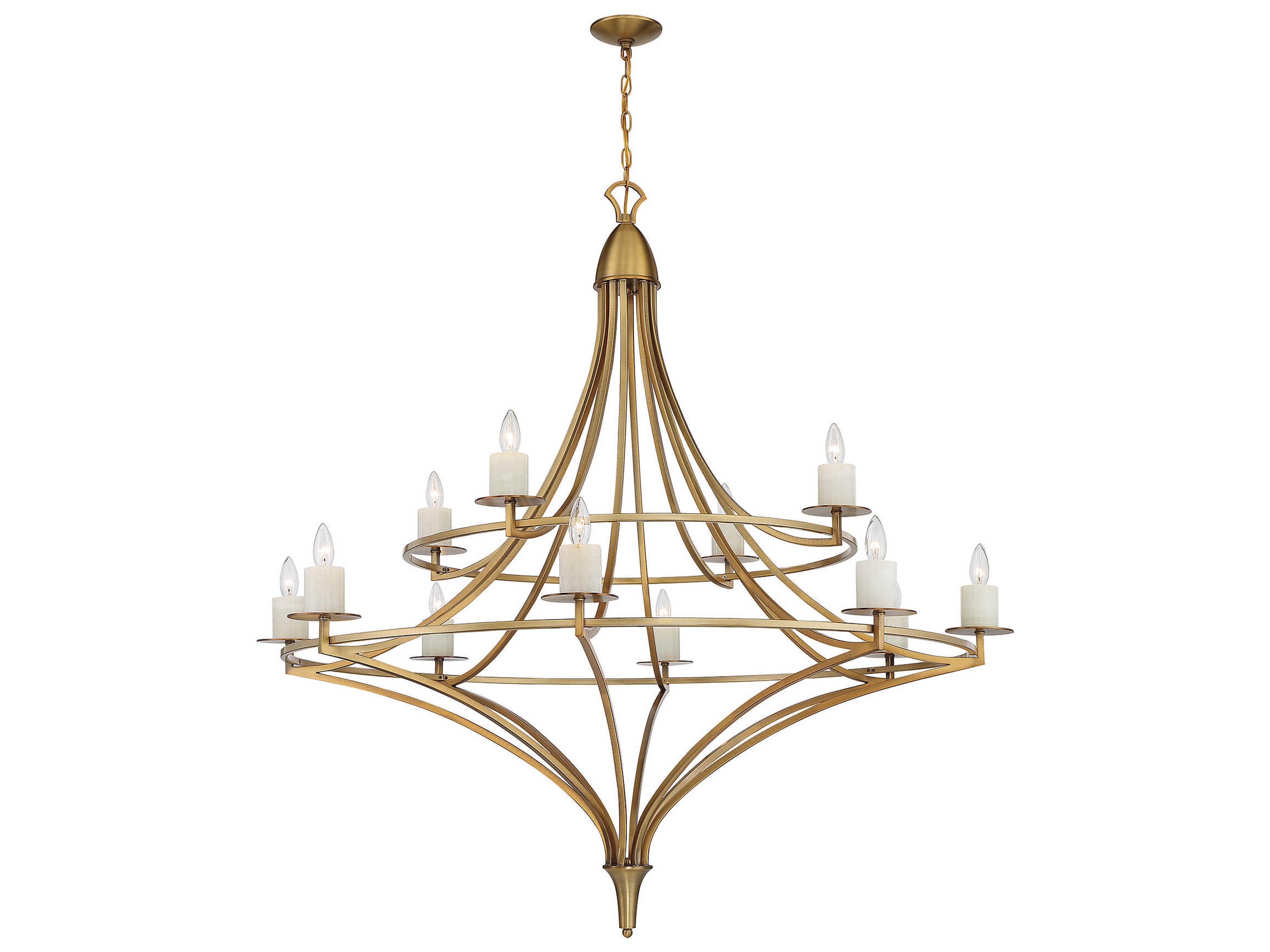 Savoy House Director 12-Light Warm Brass Tiered Chandelier