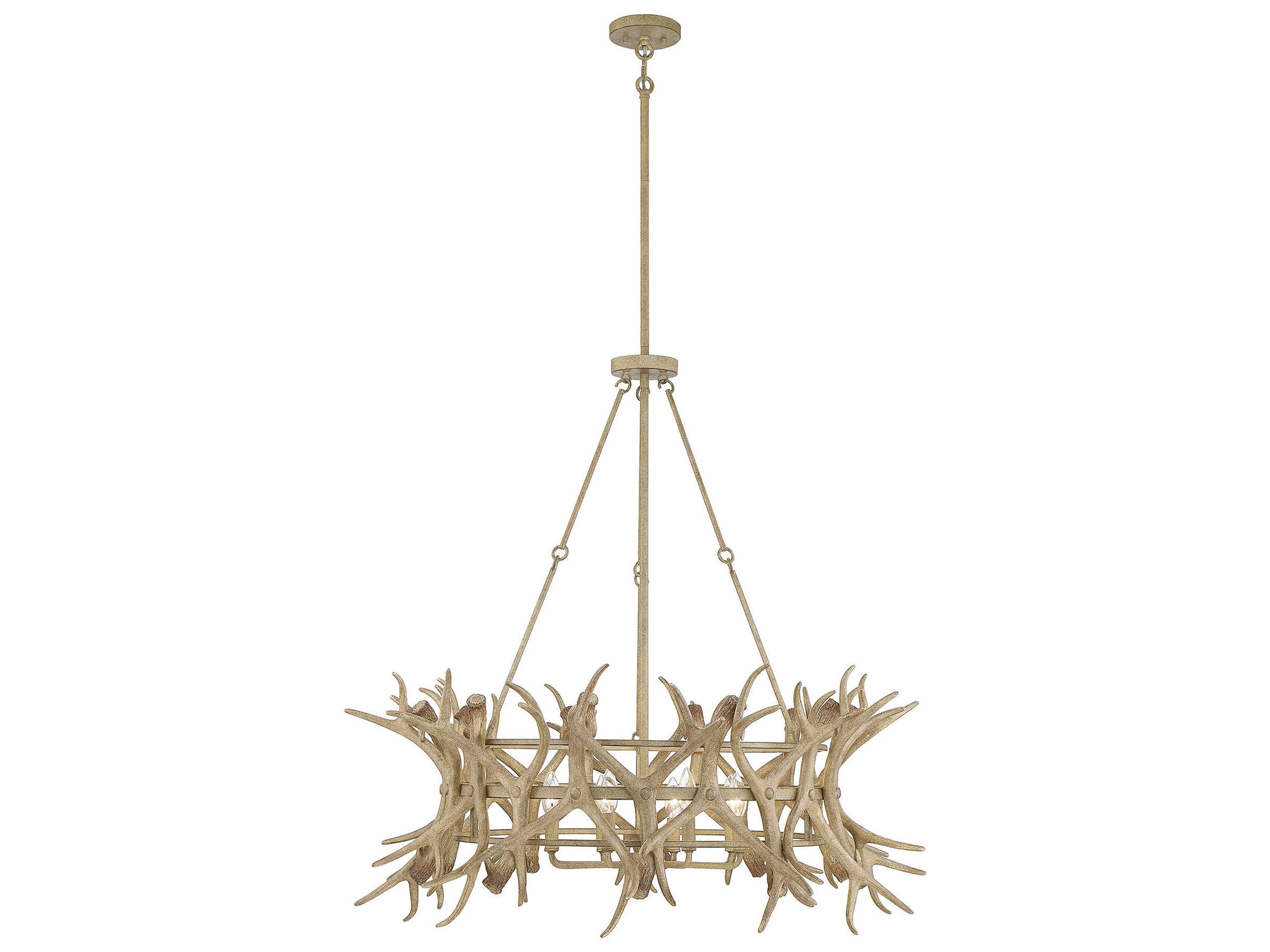 Daniels 8-Light Natural Antler Brown Chandelier