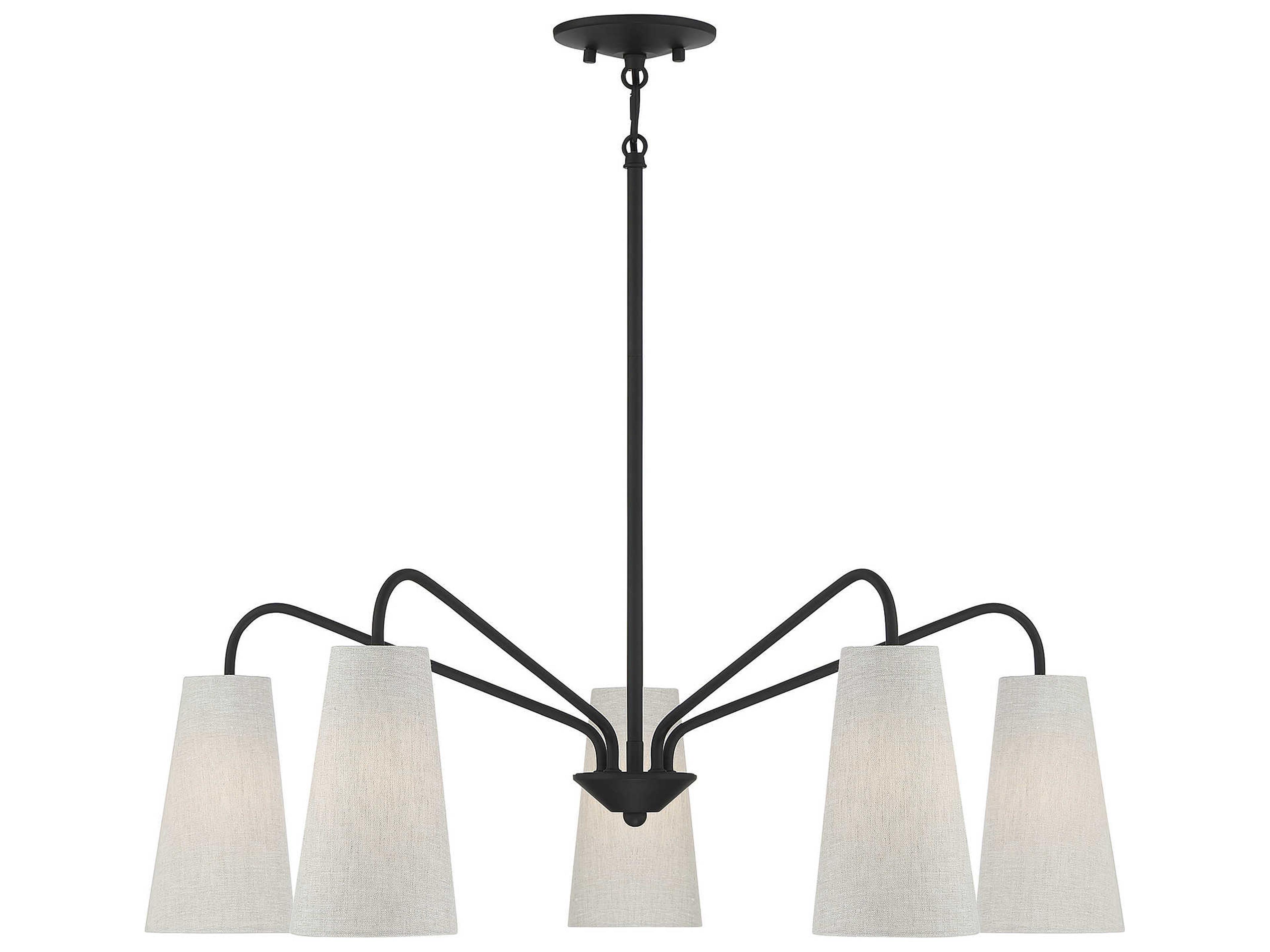 Edgewood 5-Light Matte Black Chandelier