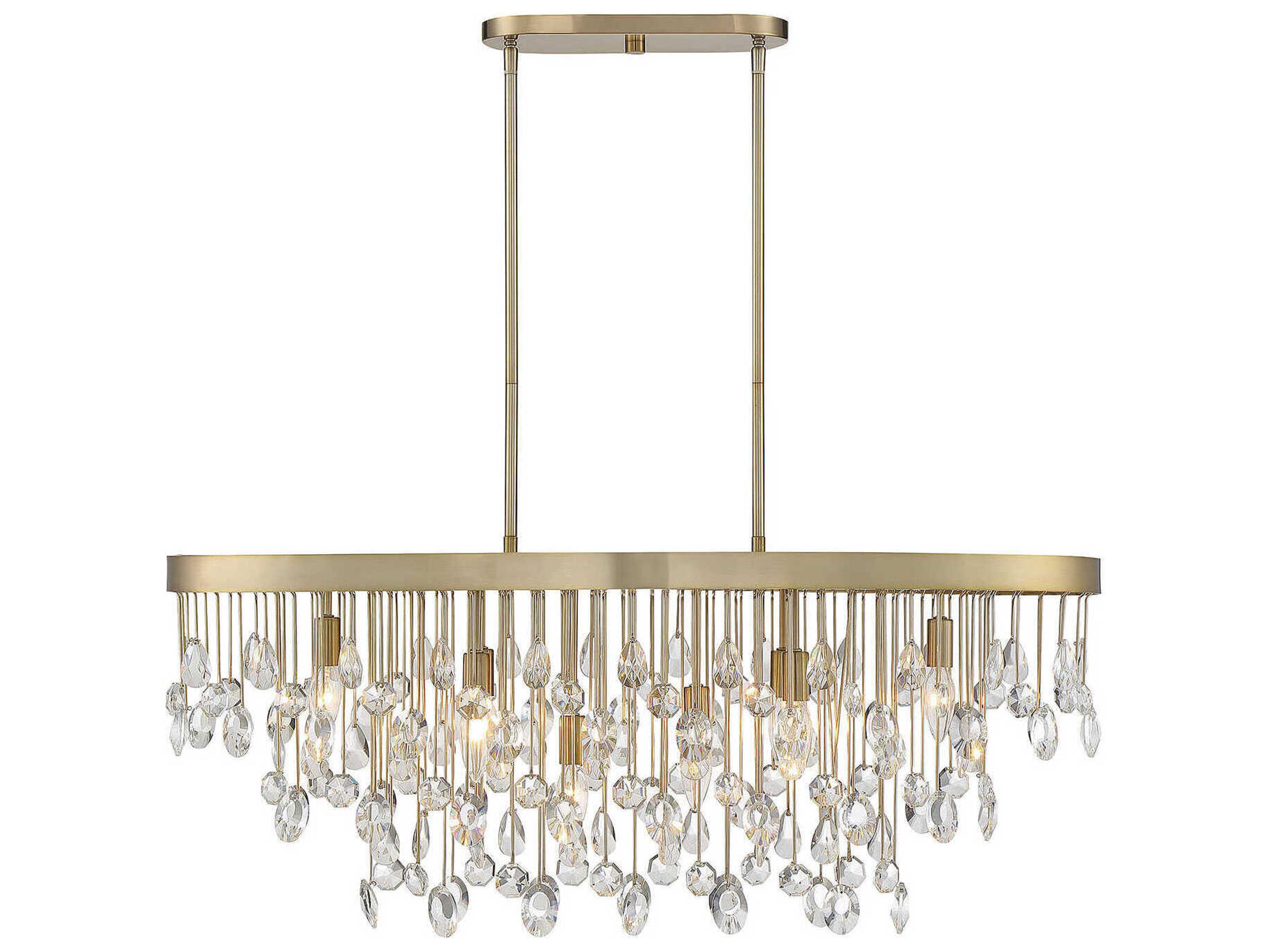 Livorno 8-Light Noble Brass Crystal Island Pendant