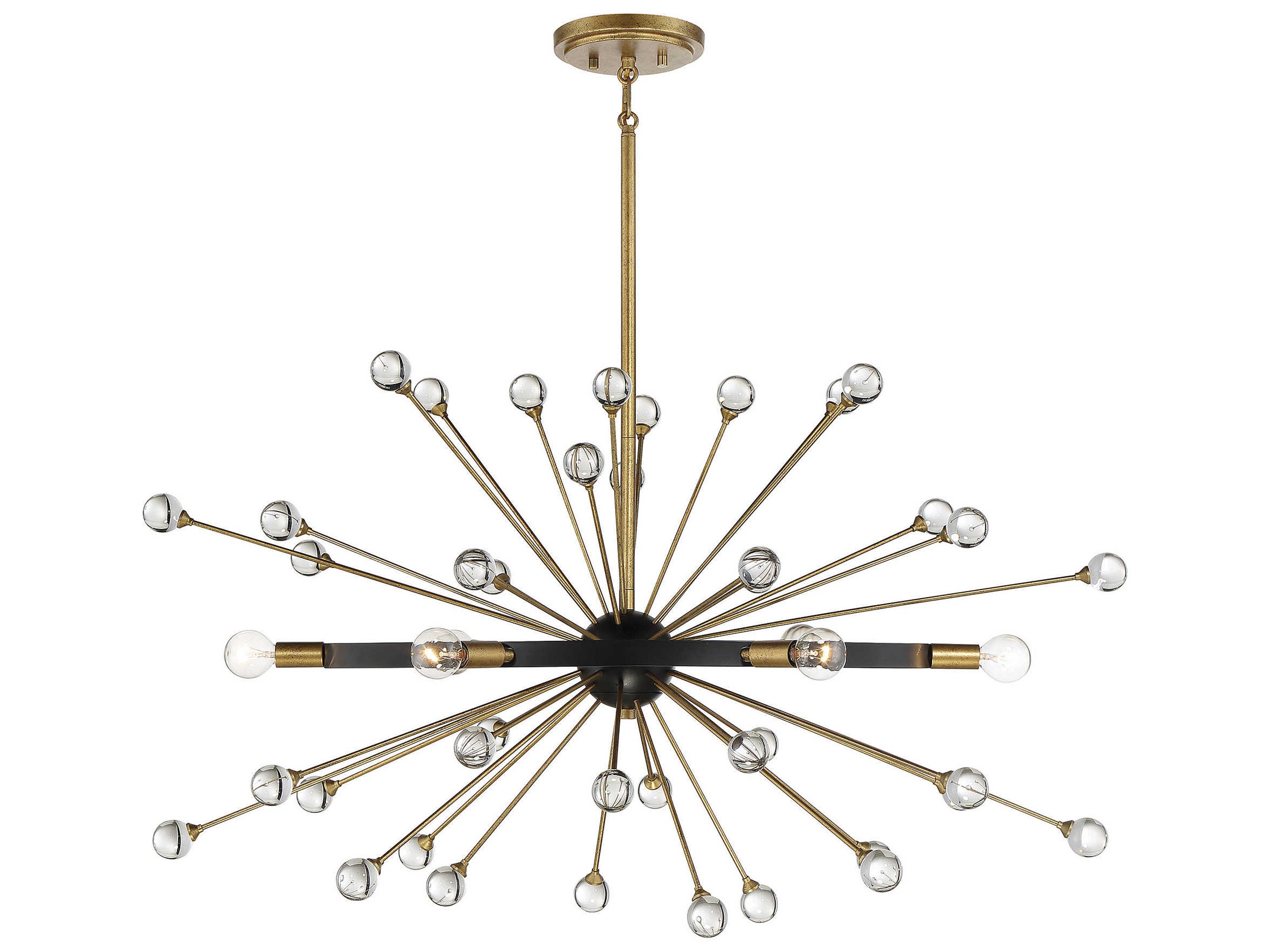 Ariel 6-Light Como Black Gold Crystal Sputnik Pendant