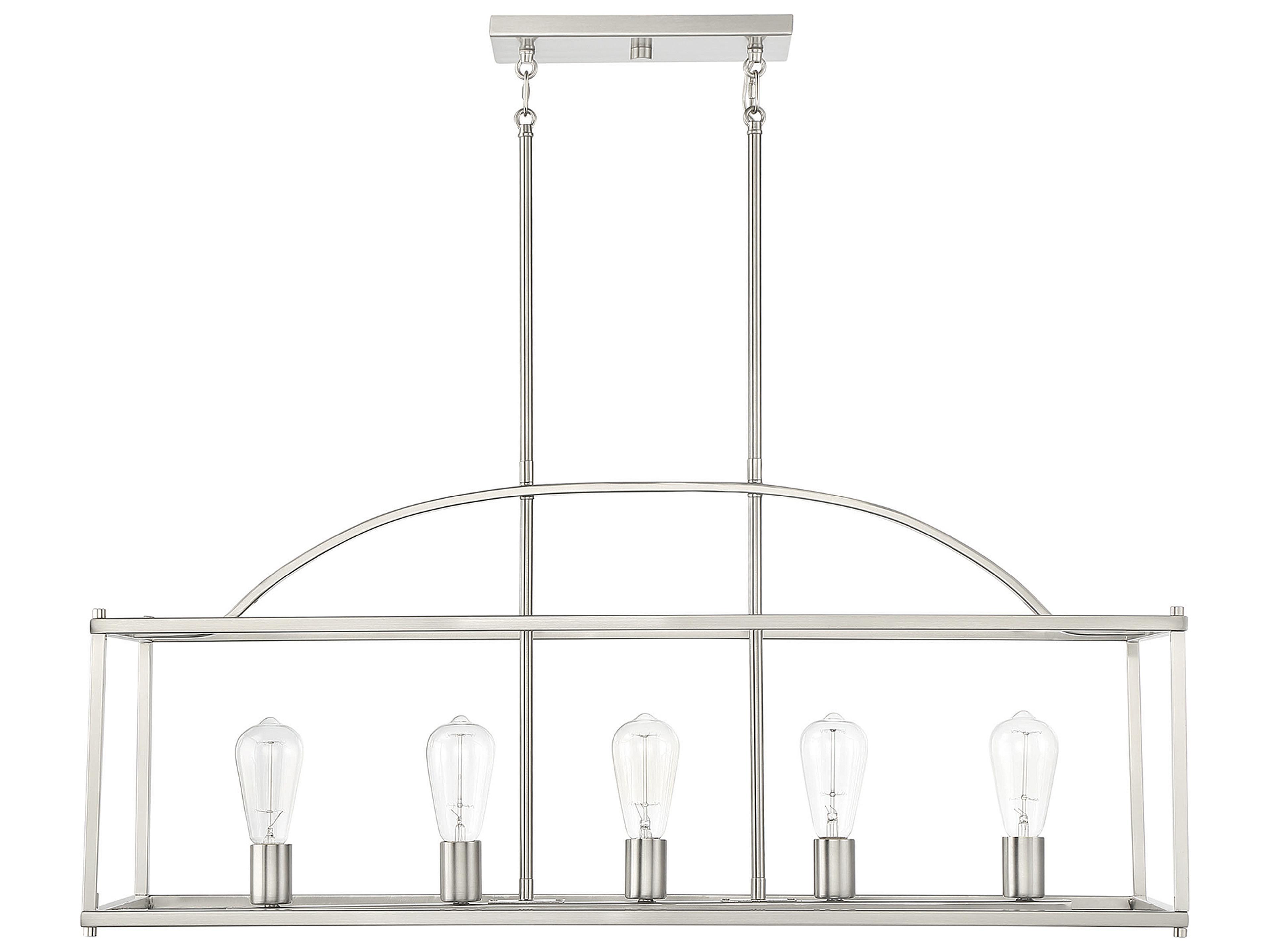 Savoy House Palladian 5-Light Satin Nickel Island Pendant