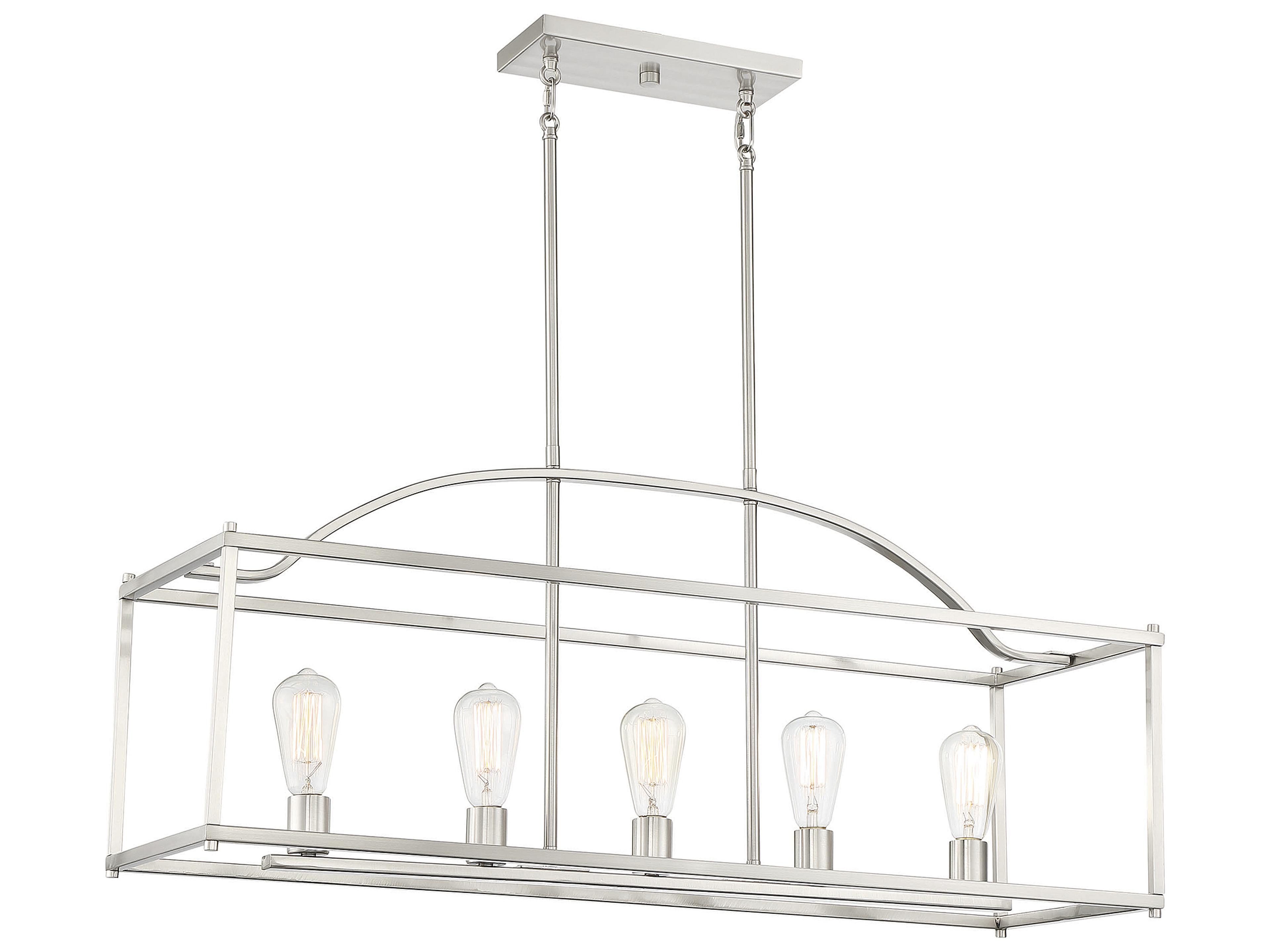 Savoy House Palladian 5-Light Satin Nickel Island Pendant