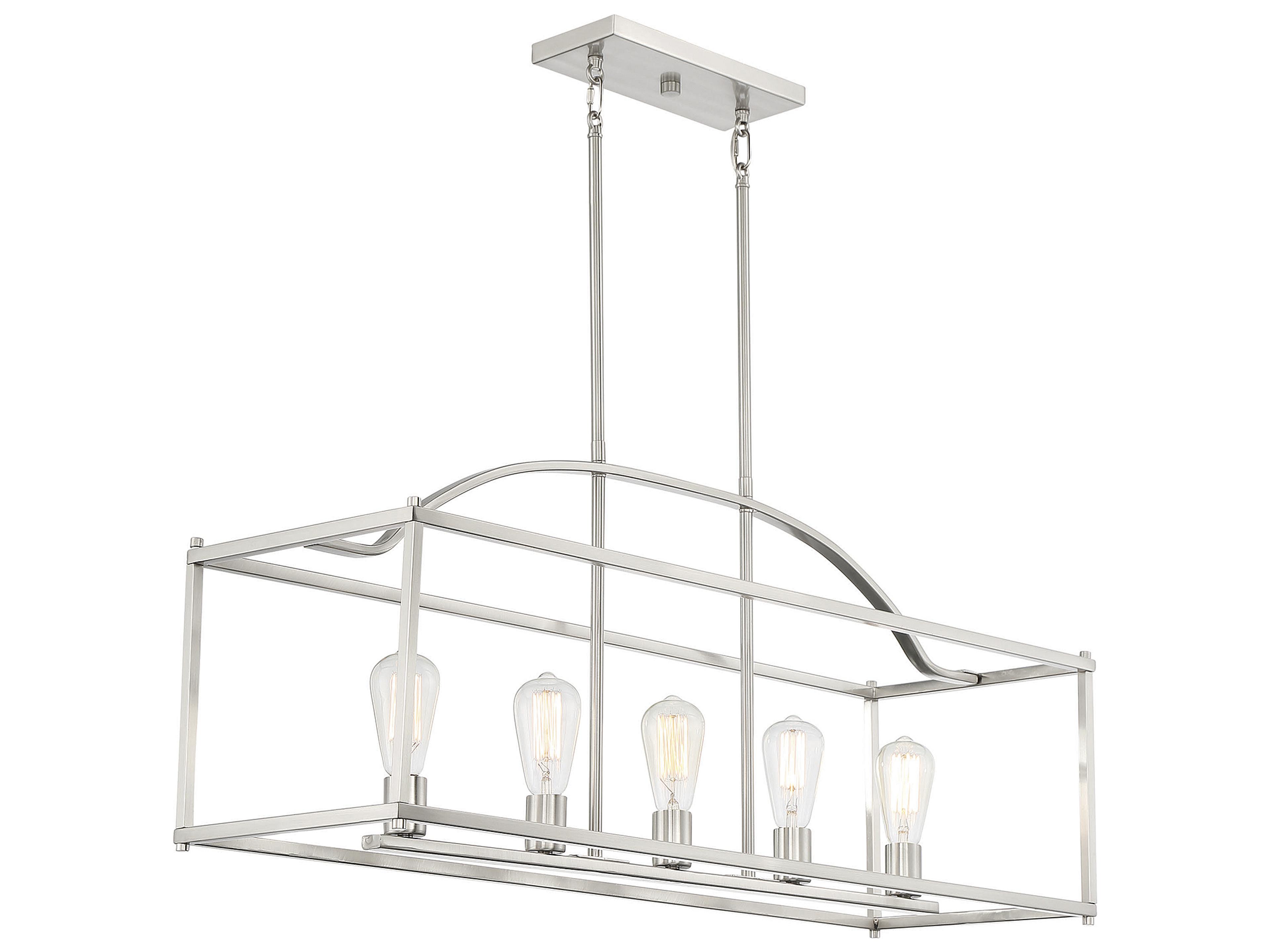Savoy House Palladian 5-Light Satin Nickel Island Pendant