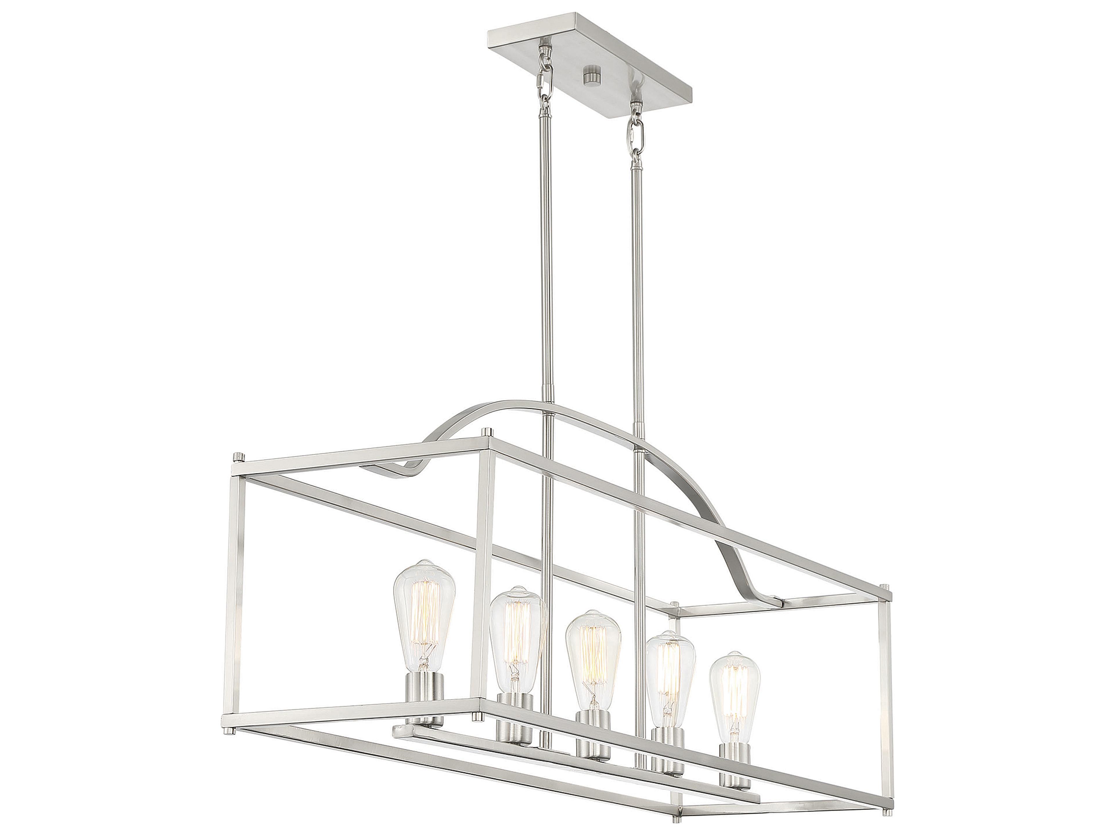 Savoy House Palladian 5-Light Satin Nickel Island Pendant