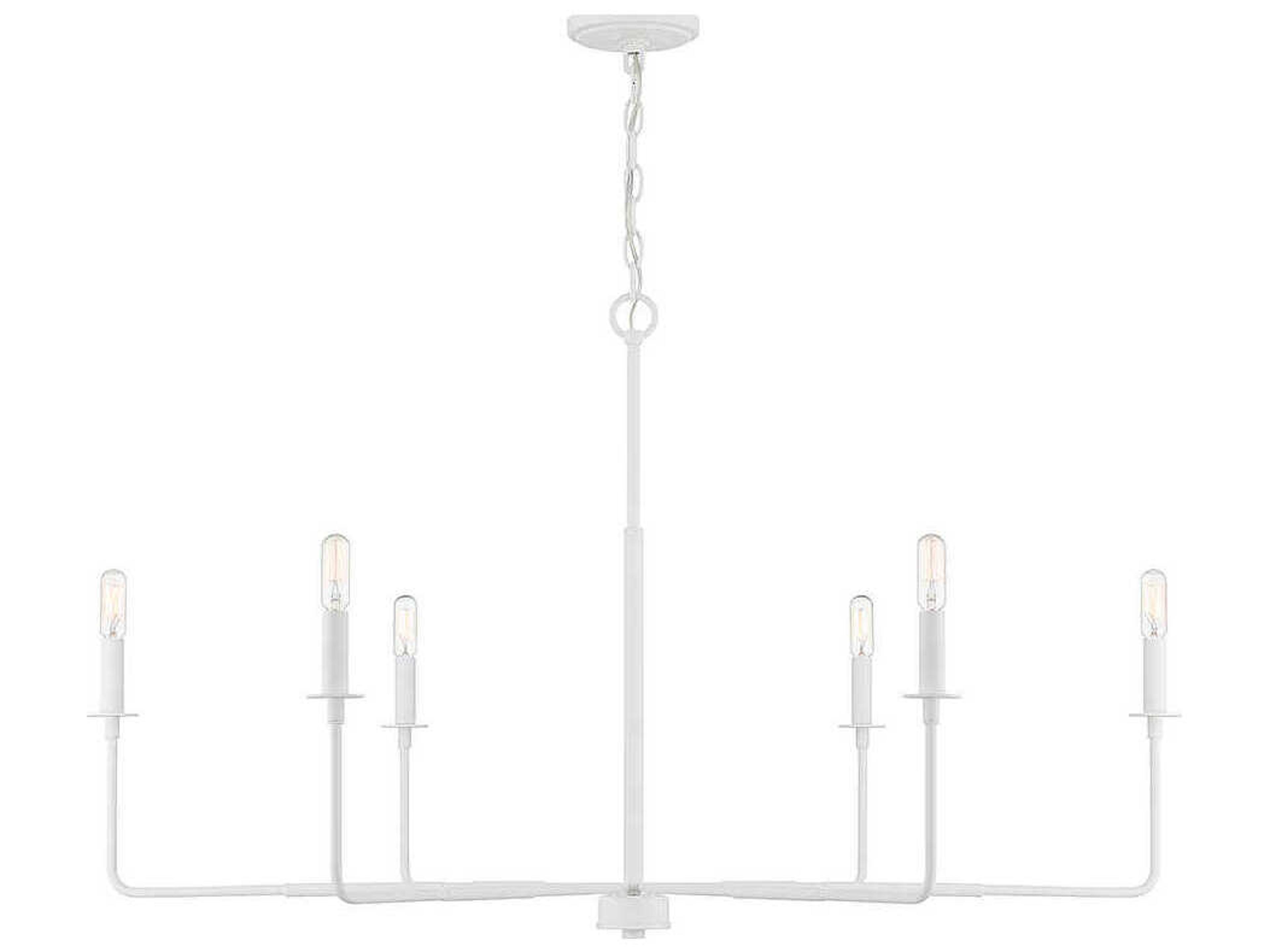 Salerno 6-Light Bisque White Candelabra Chandelier