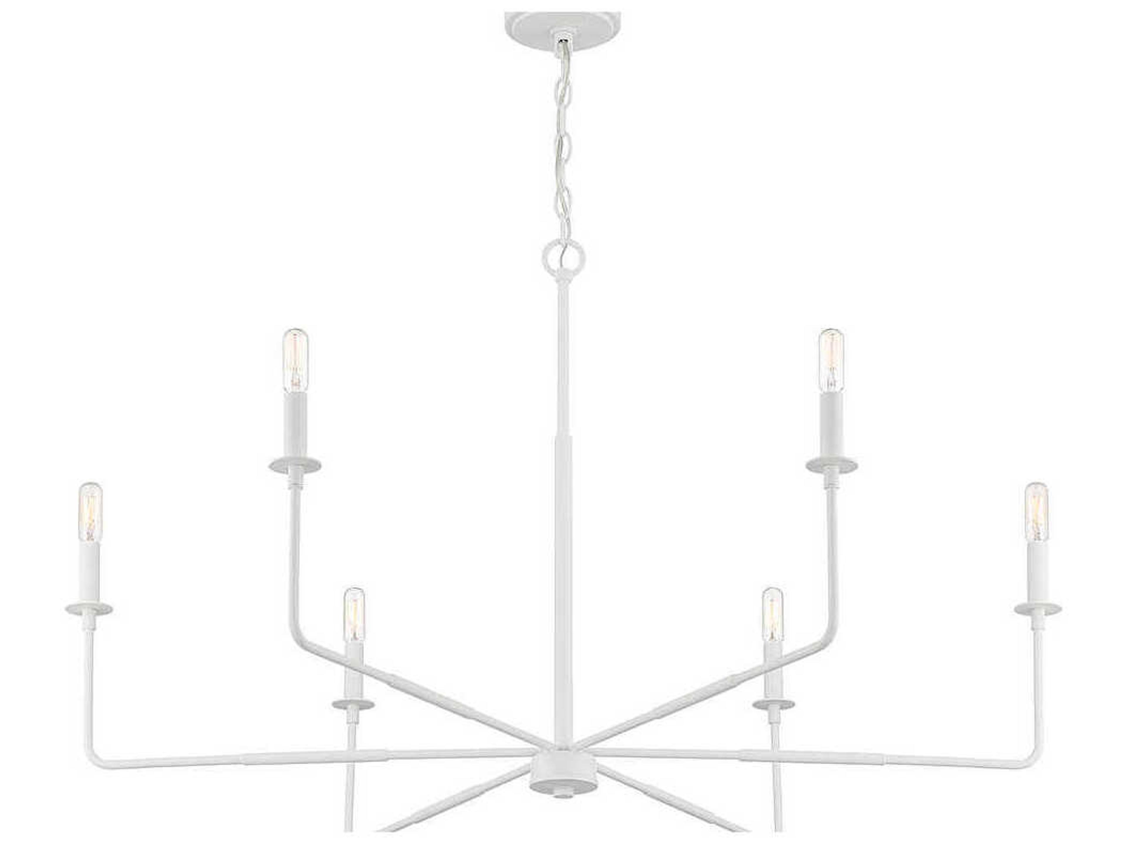 Savoy House Salerno 6-Light Bisque White Candelabra Chandelier
