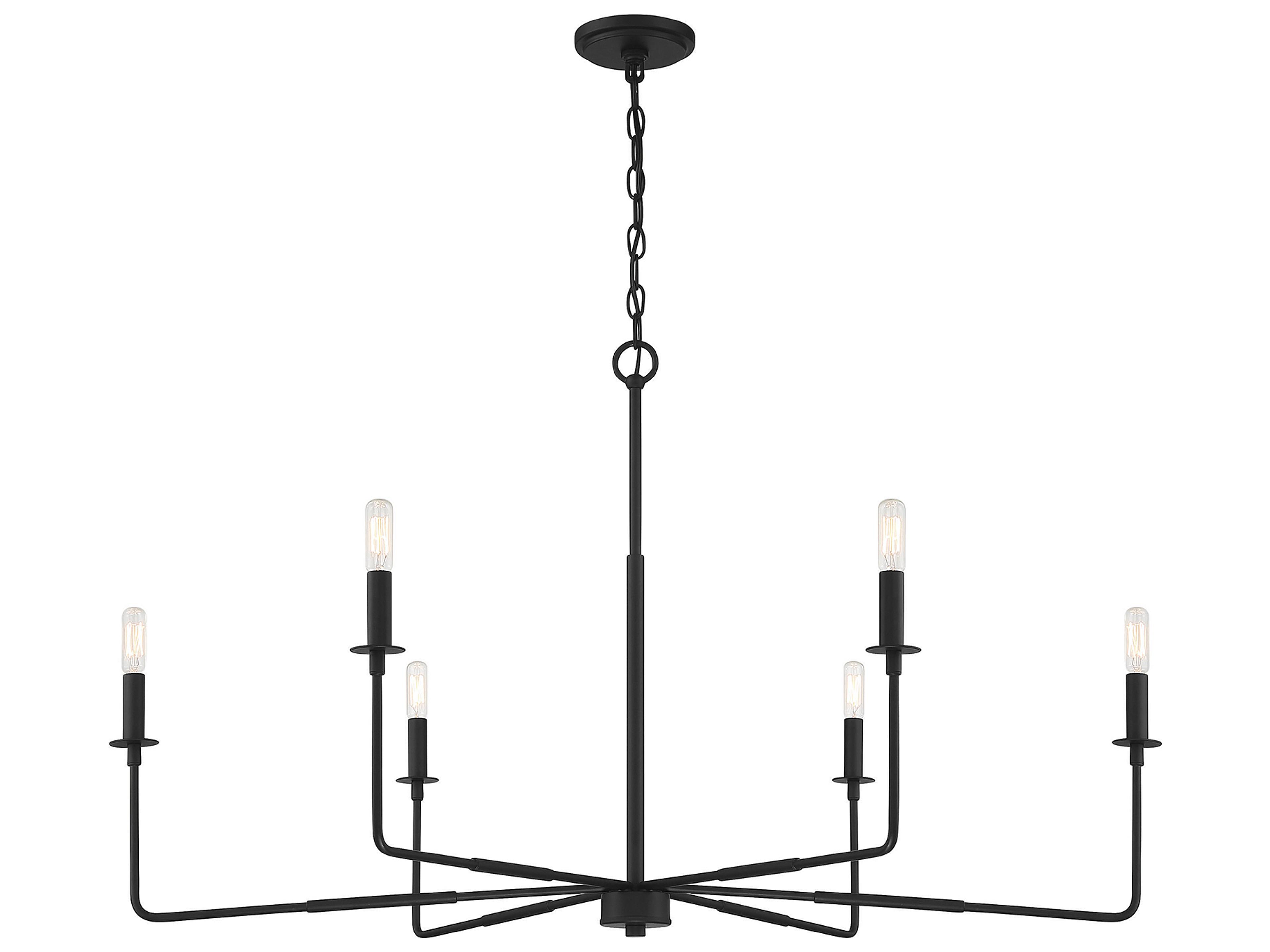 Savoy House Salerno 6-Light Matte Black Chandelier