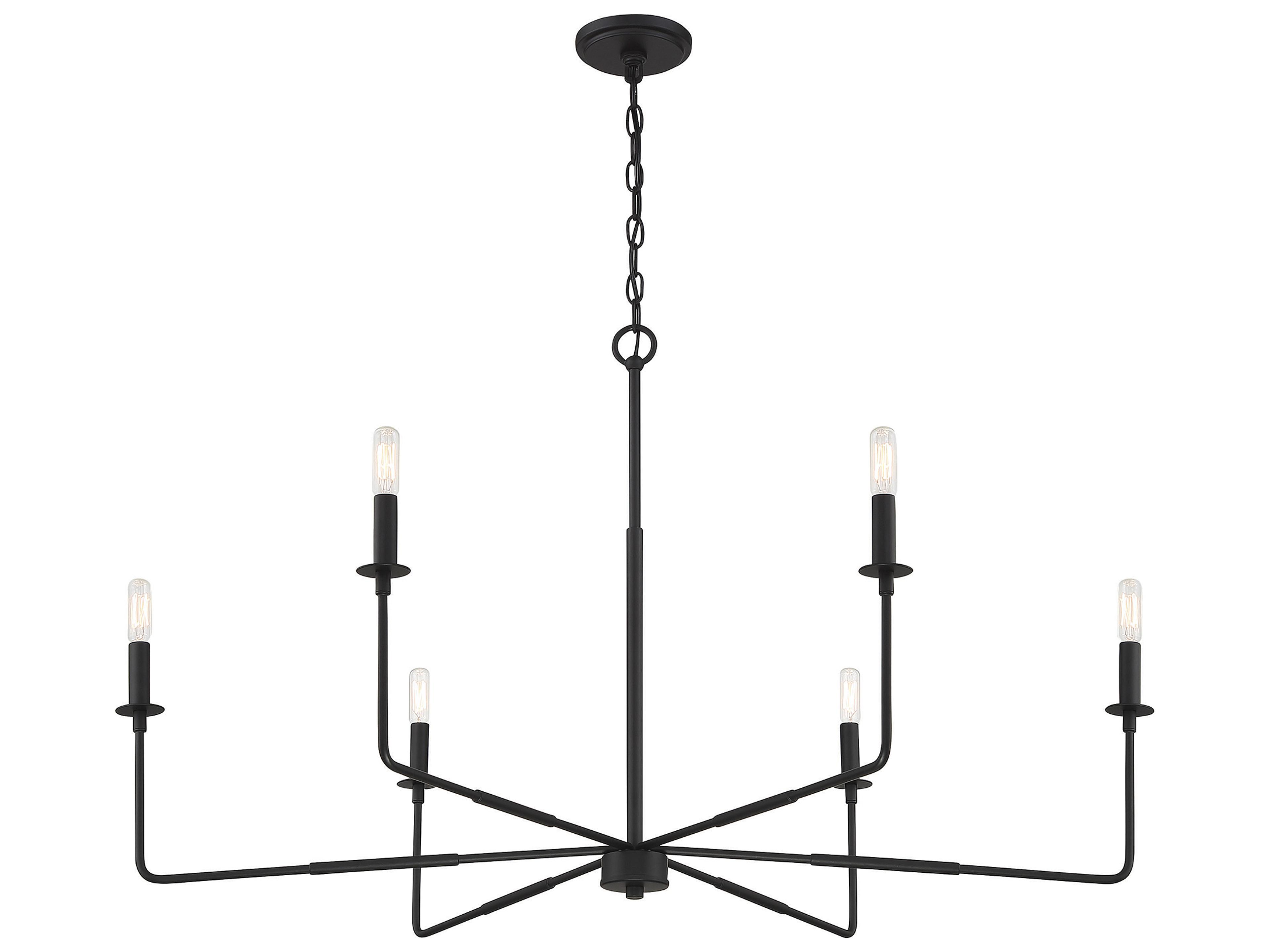 Savoy House Salerno 6-Light Matte Black Chandelier