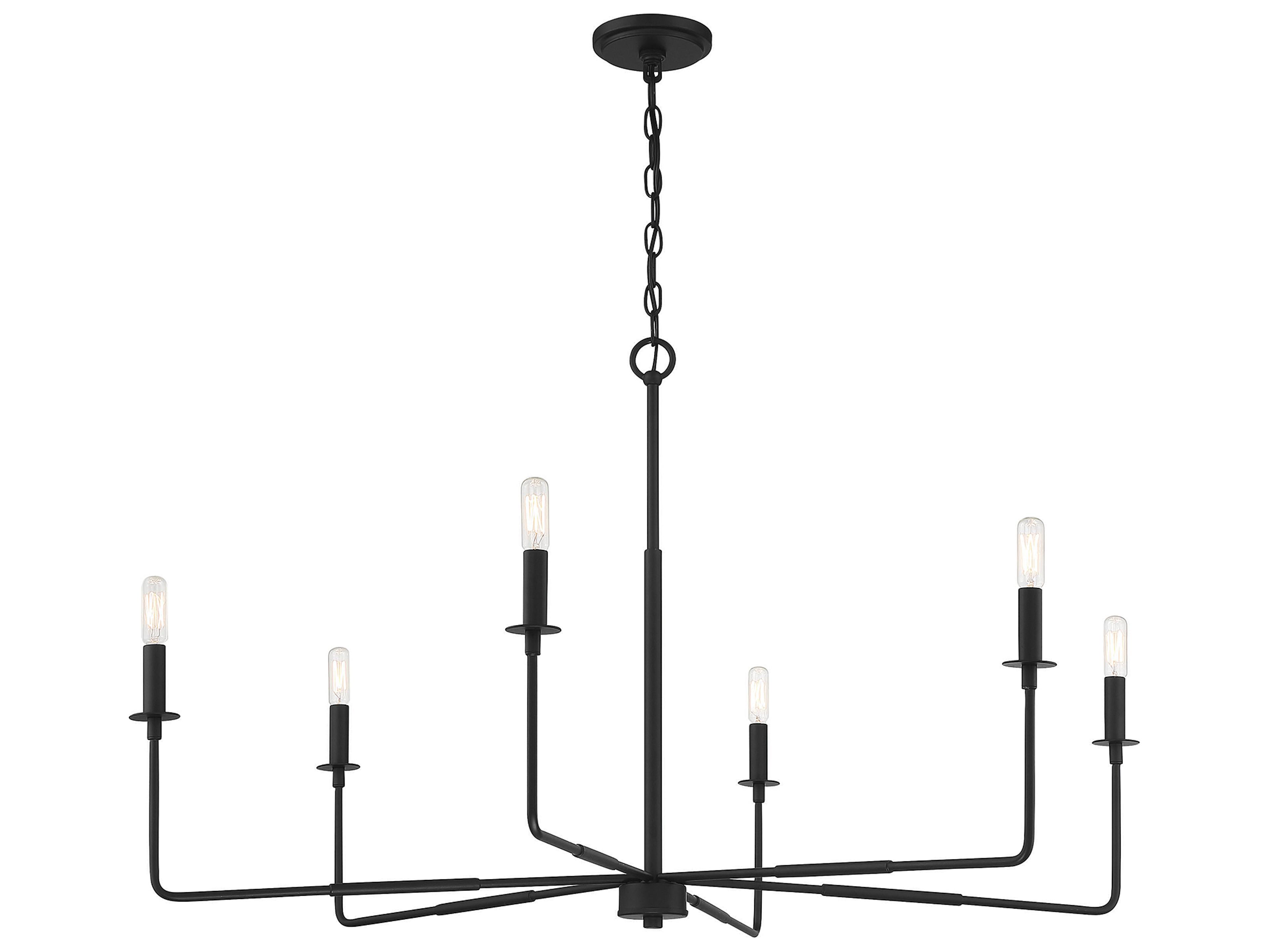 Savoy House Salerno 6-Light Matte Black Chandelier
