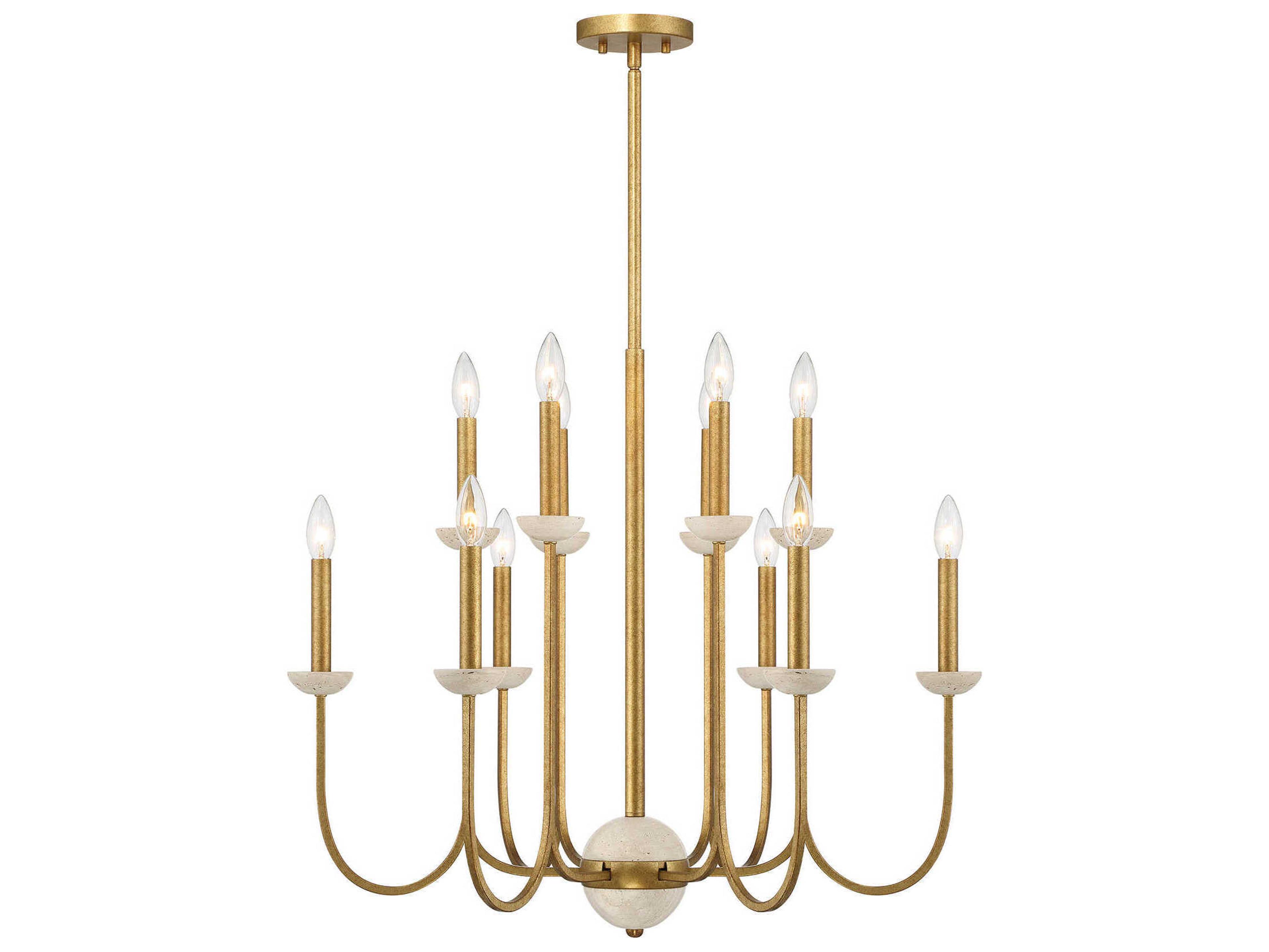 Oakhurst 12-Light Antique Gold Candelabra Chandelier