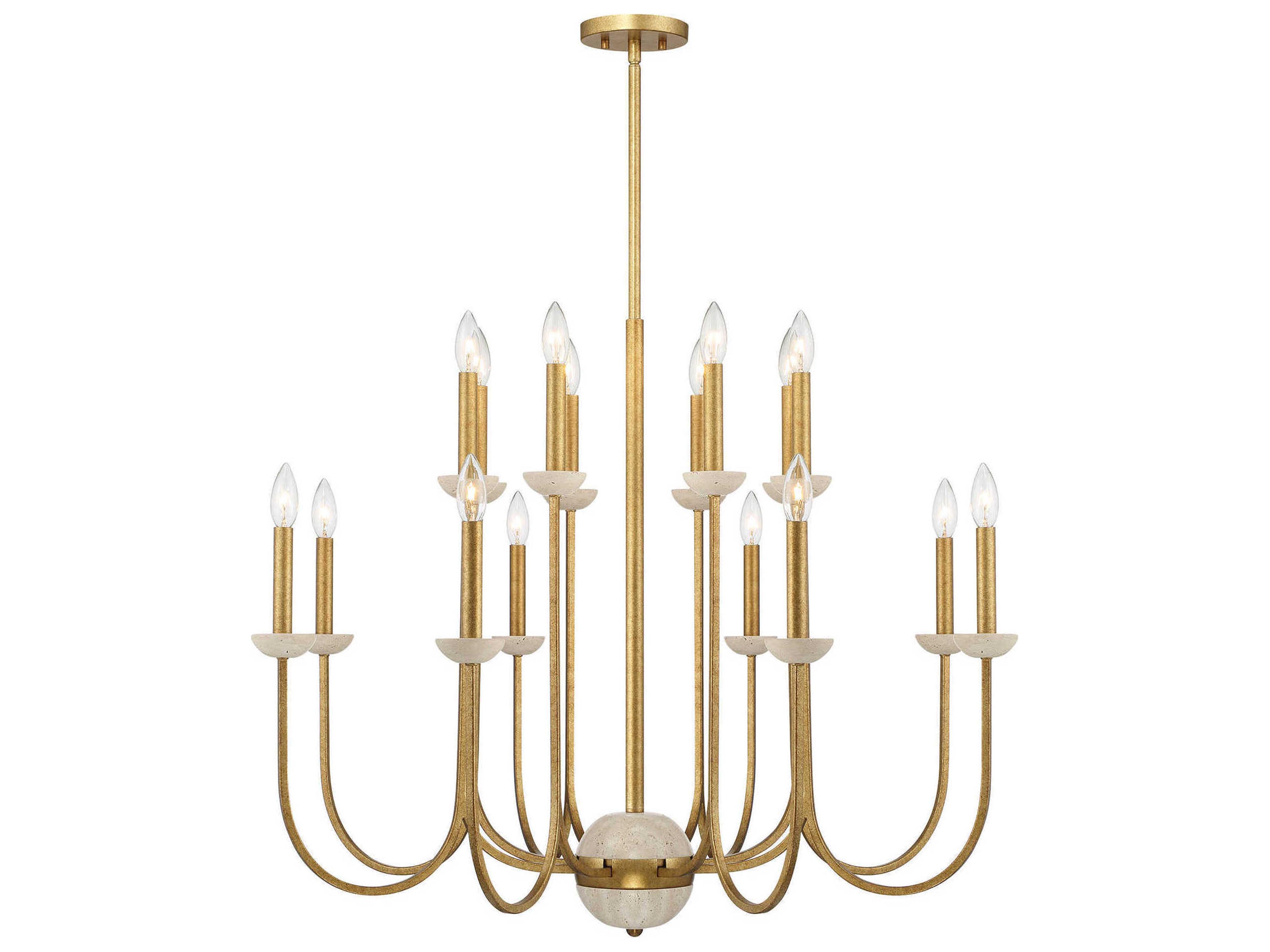 Oakhurst 16-Light Antique Gold Candelabra Chandelier