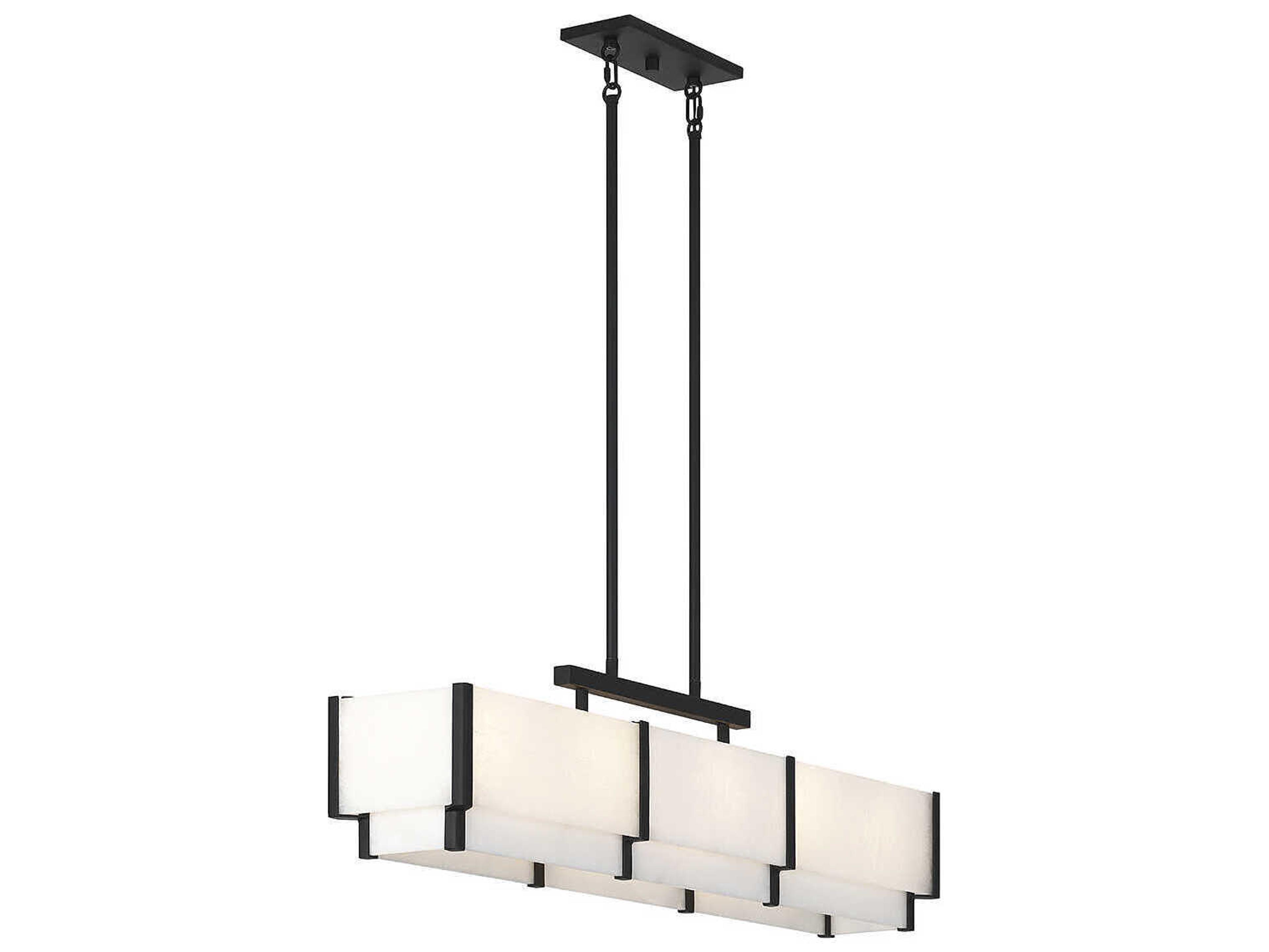 Orleans 5-Light Black Cashmere Linear Island Pendant