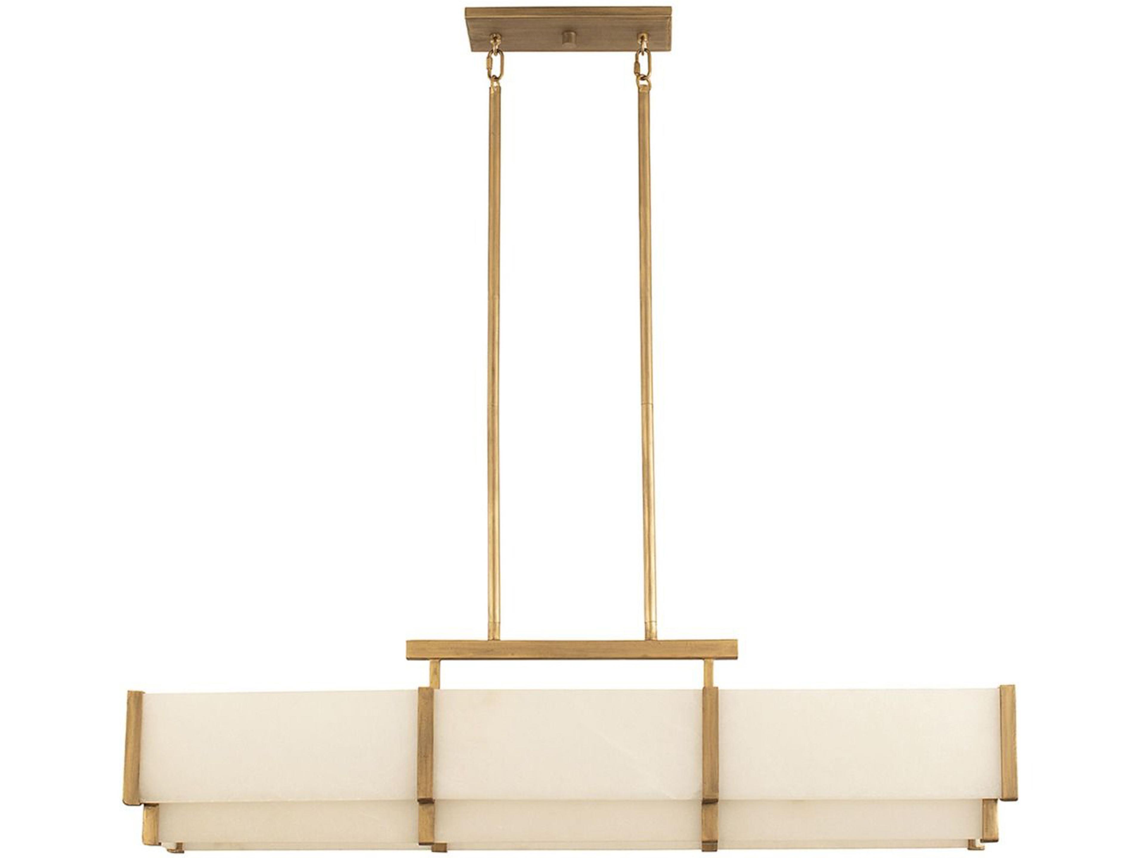 Savoy House Orleans 5-Light Distressed Gold Glass Linear Island Pendant