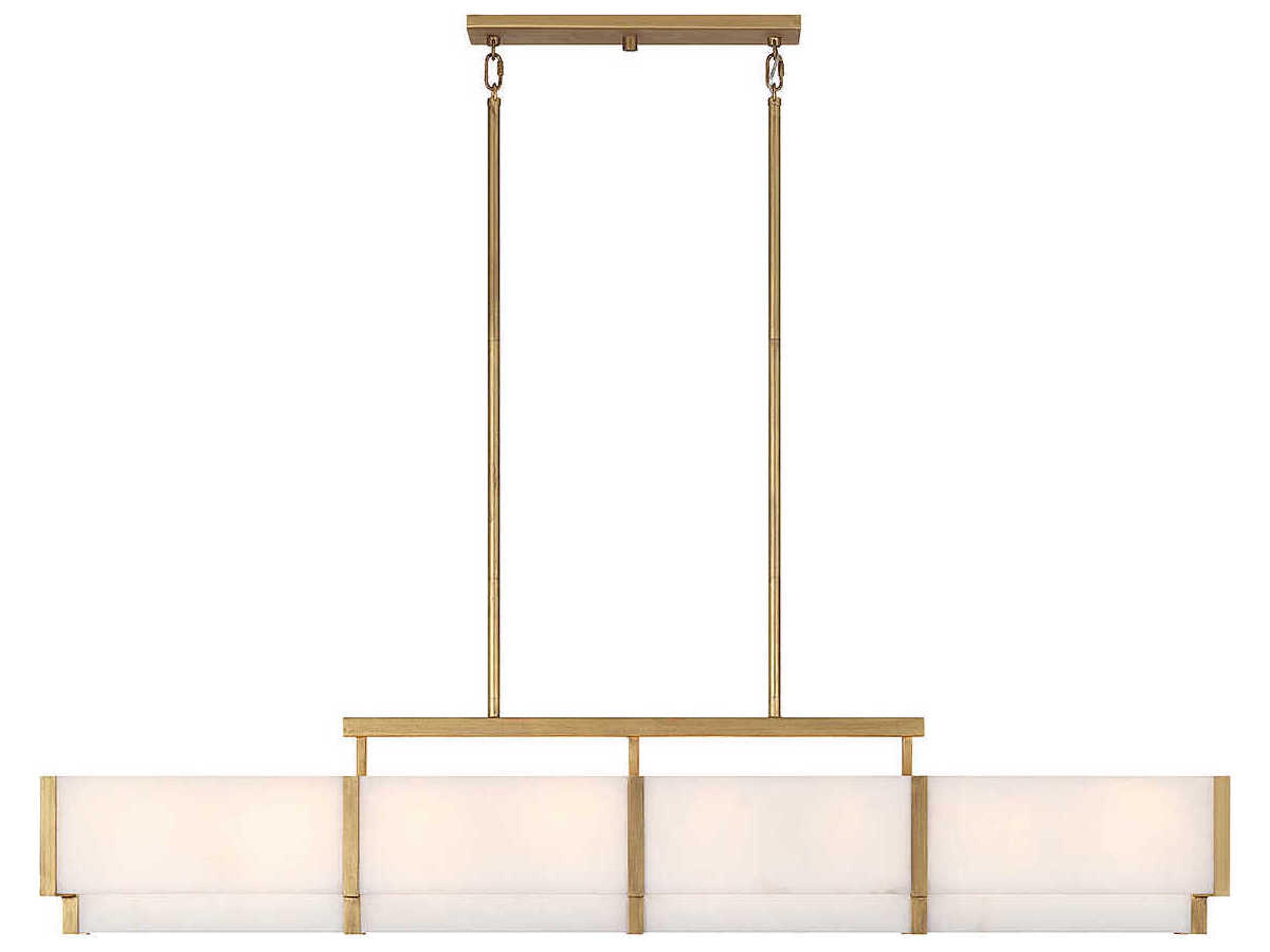 Savoy House Orleans 8-Light Distressed Gold Linear Island Pendant