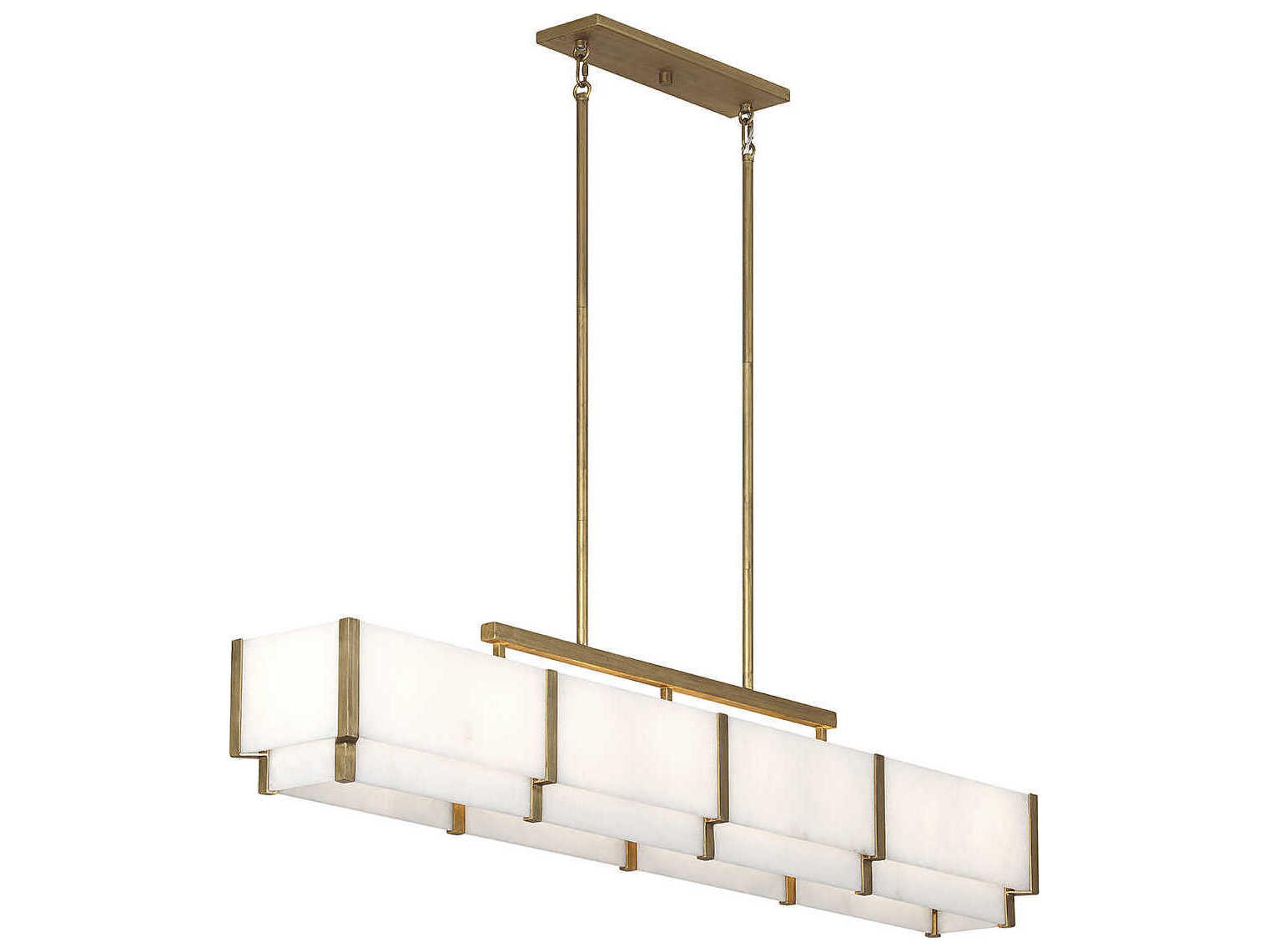 Savoy House Orleans 8-Light Distressed Gold Linear Island Pendant