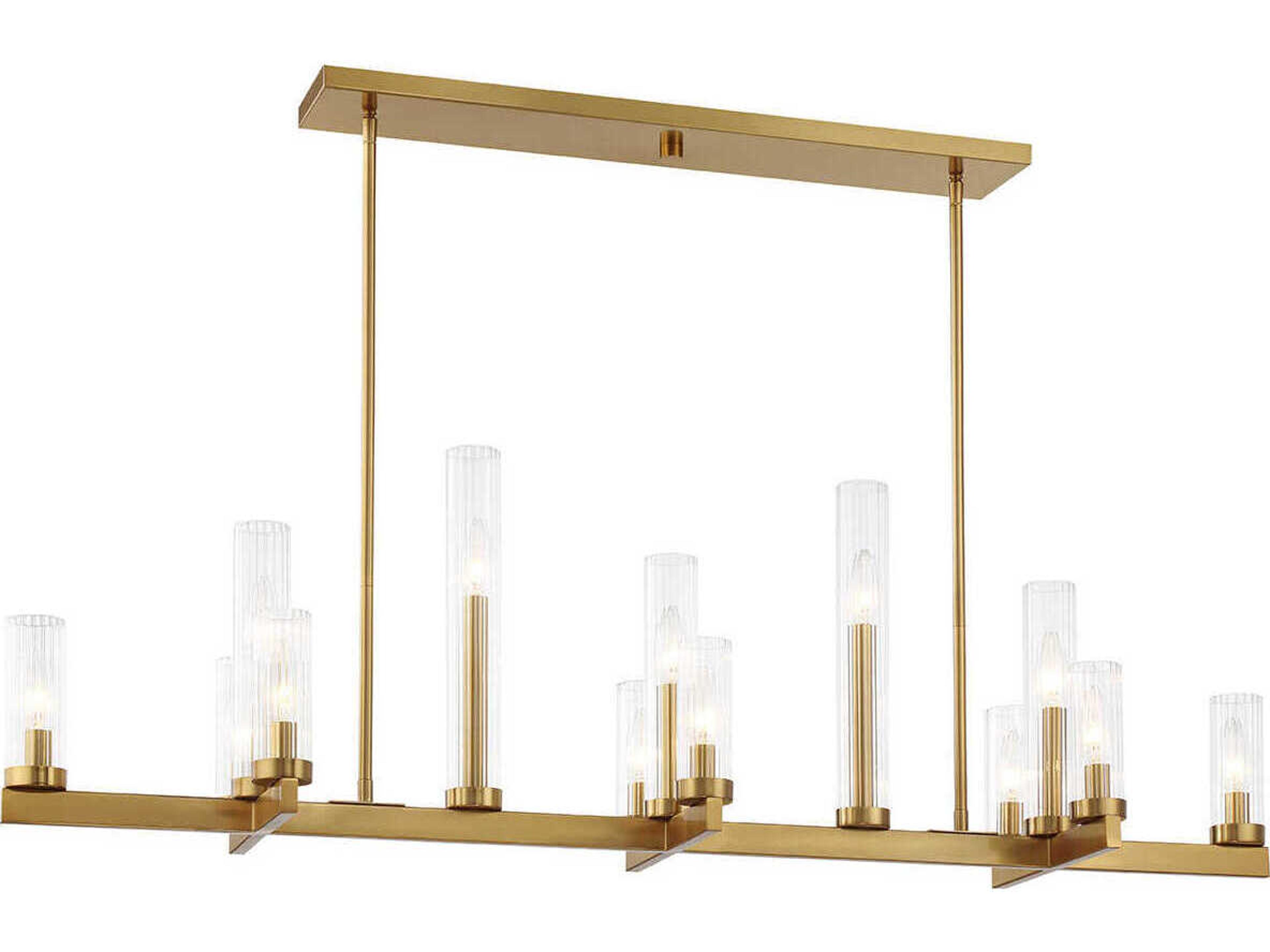 Carina 13-Light Warm Brass Cylinder Linear Island Pendant