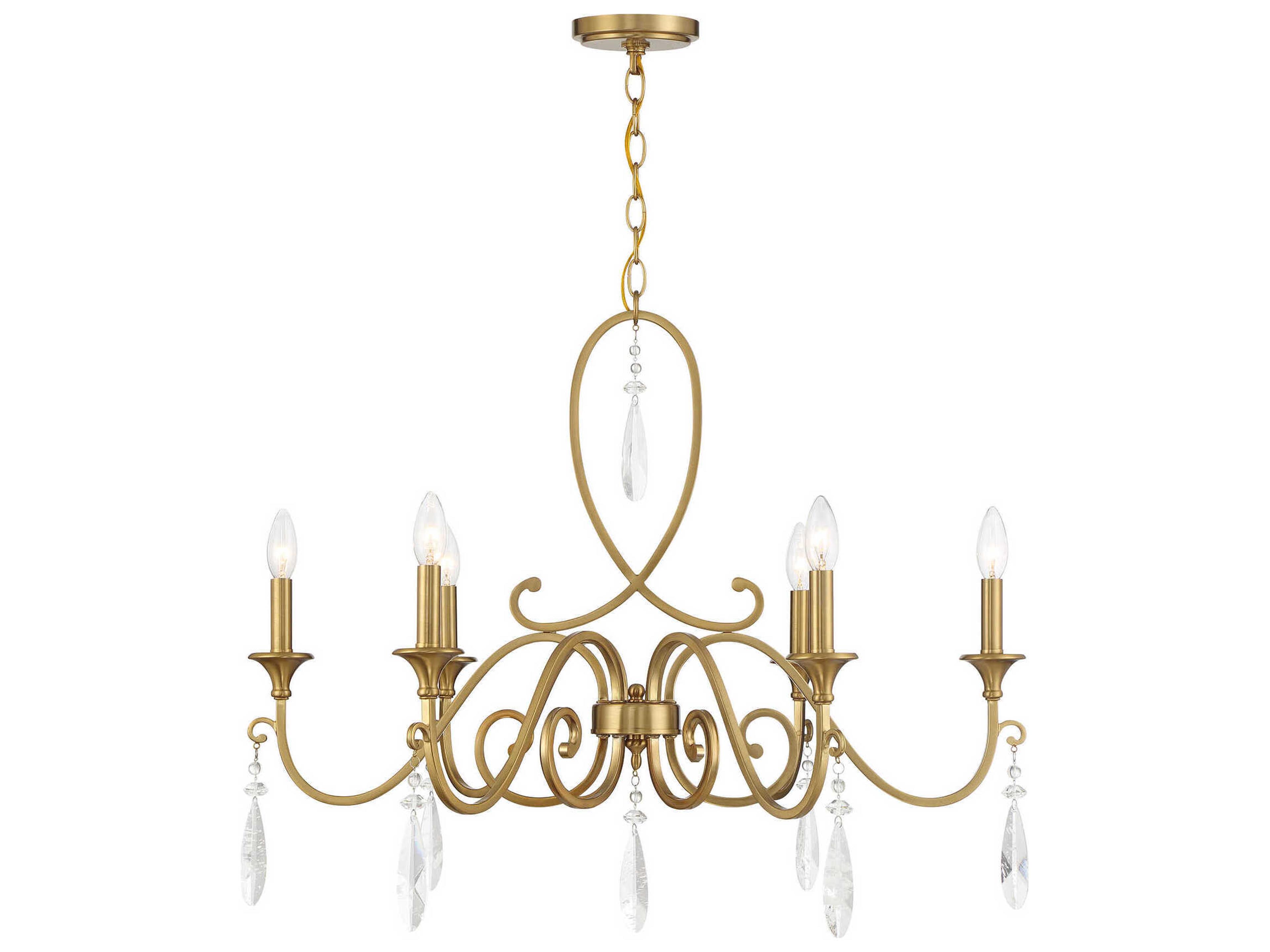 Fairchild 6-Light Warm Brass Candelabra Chandelier