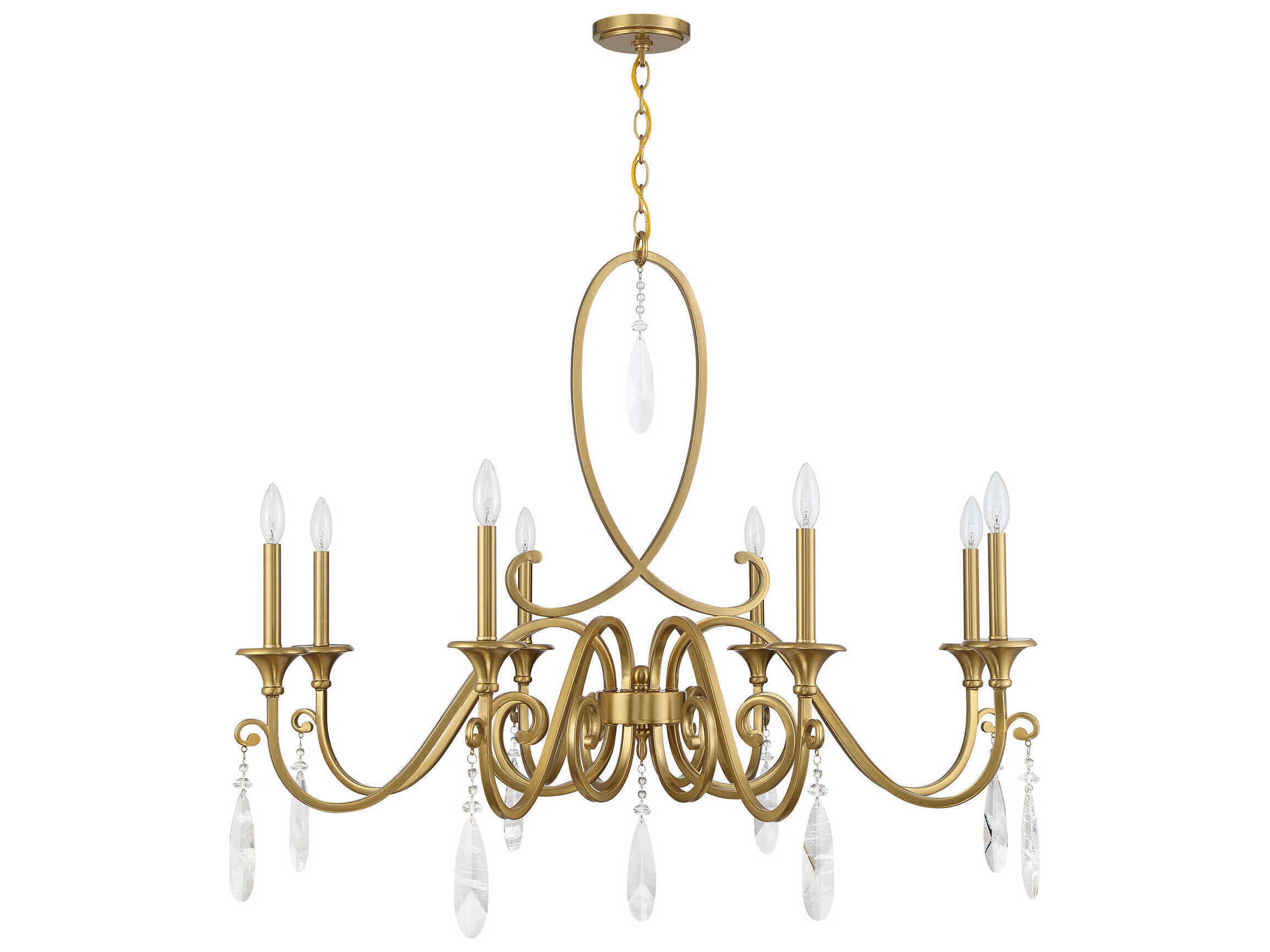 Savoy House Fairchild 8-Light Warm Brass Candelabra Chandelier