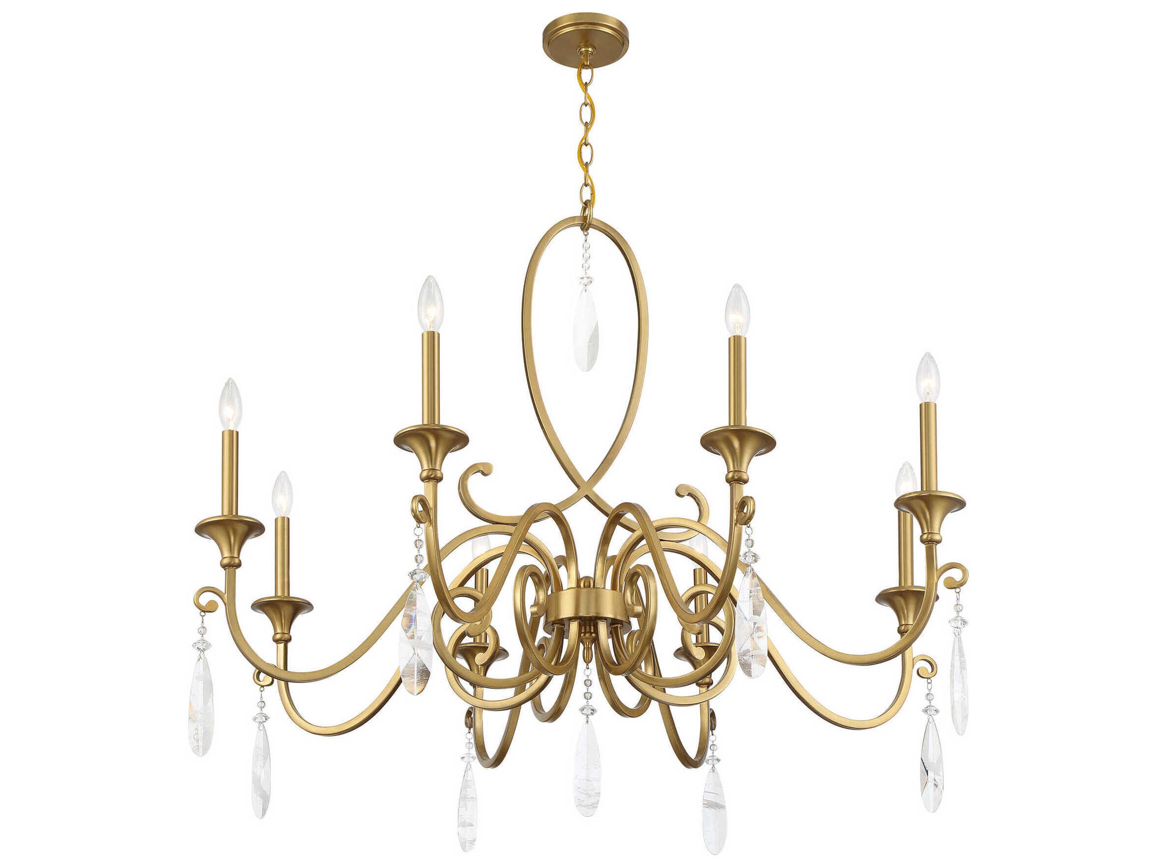 Savoy House Fairchild 8-Light Warm Brass Candelabra Chandelier