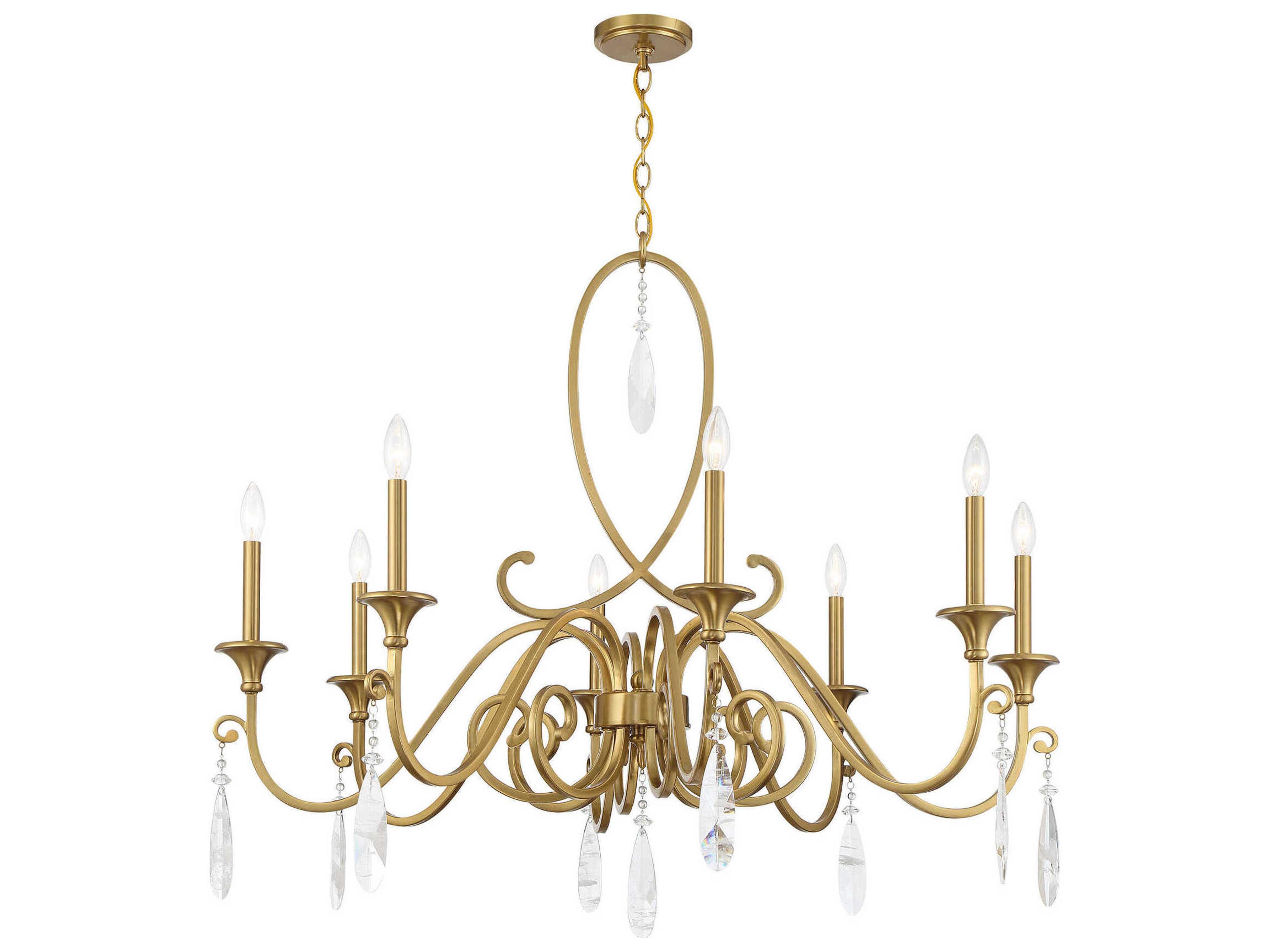 Savoy House Fairchild 8-Light Warm Brass Candelabra Chandelier