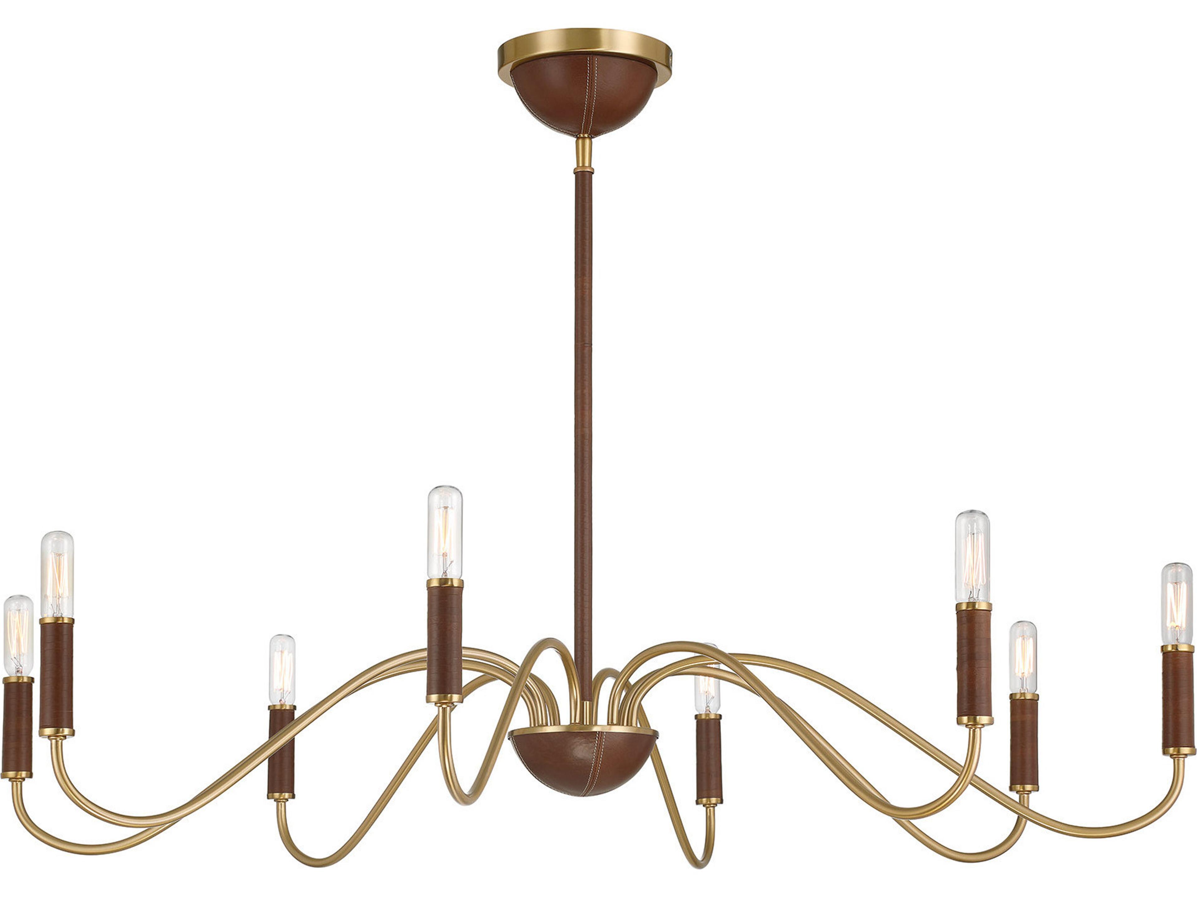 Savoy House Abeline 8-Light Warm Brass Candelabra Chandelier