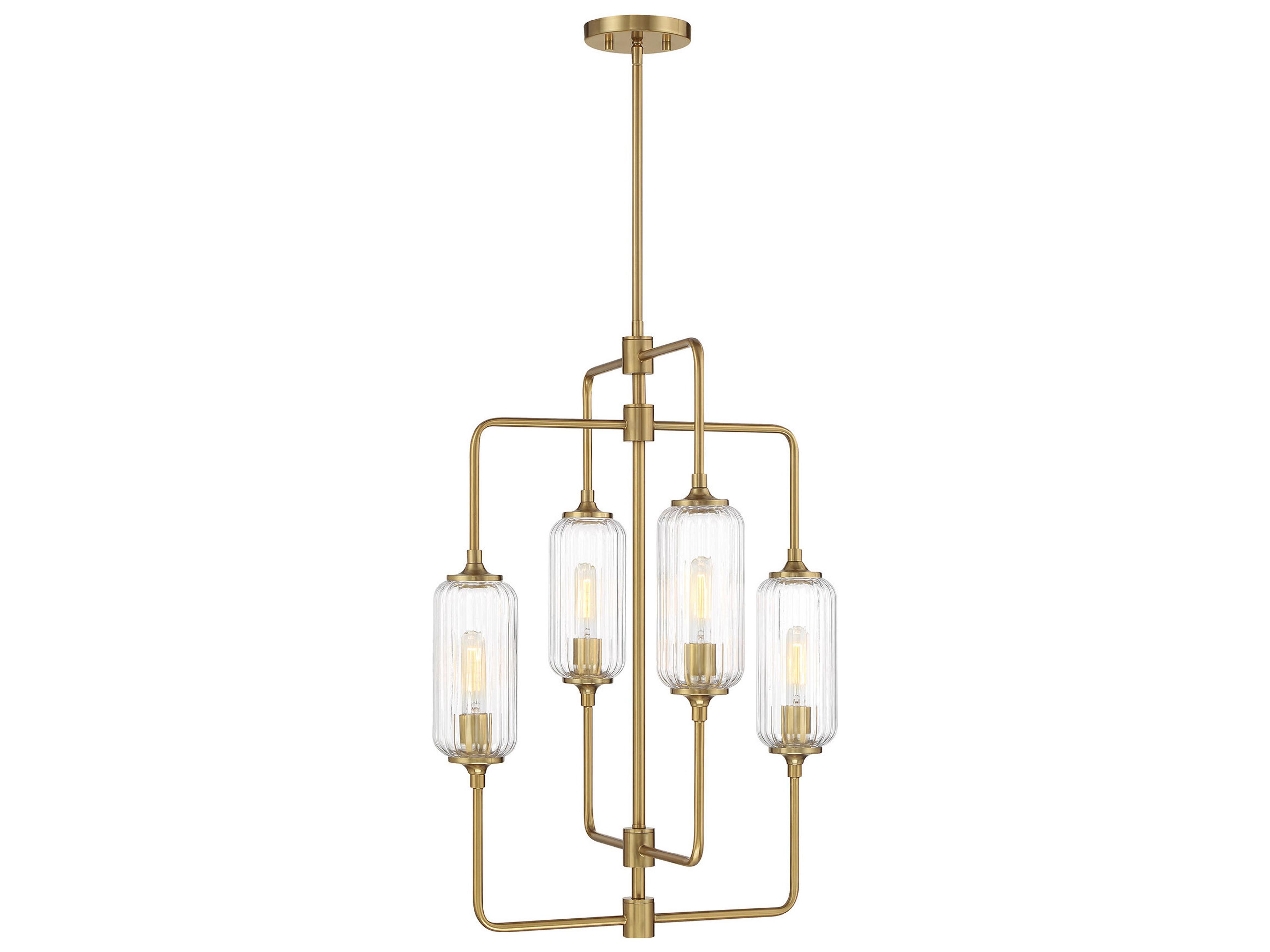 Holton 4-Light Warm Brass Geometric Chandelier