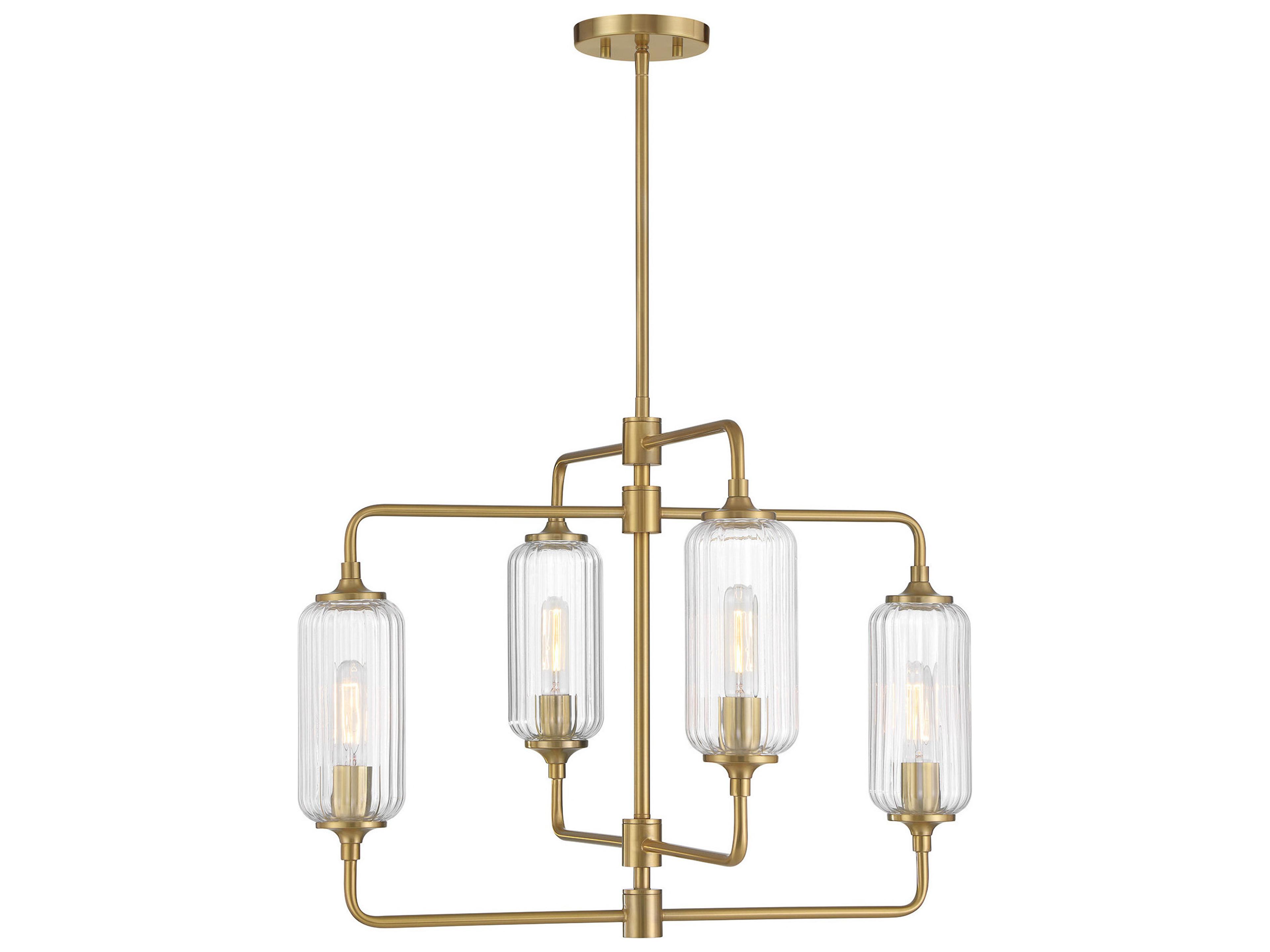 Holton 4-Light Warm Brass Geometric Chandelier