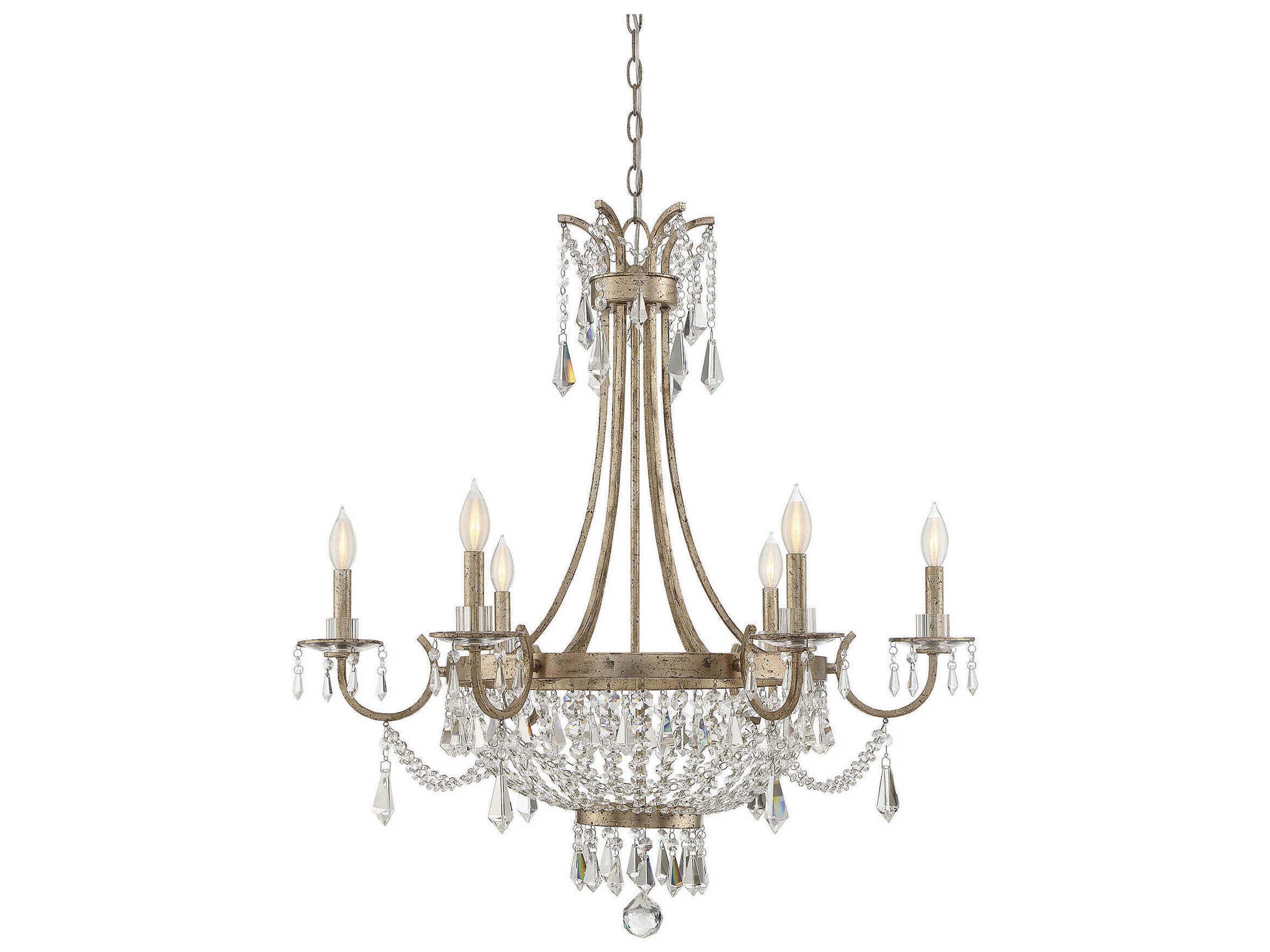 Claiborne 6-Light Avalite Clear Crystal Candelabra Chandelier