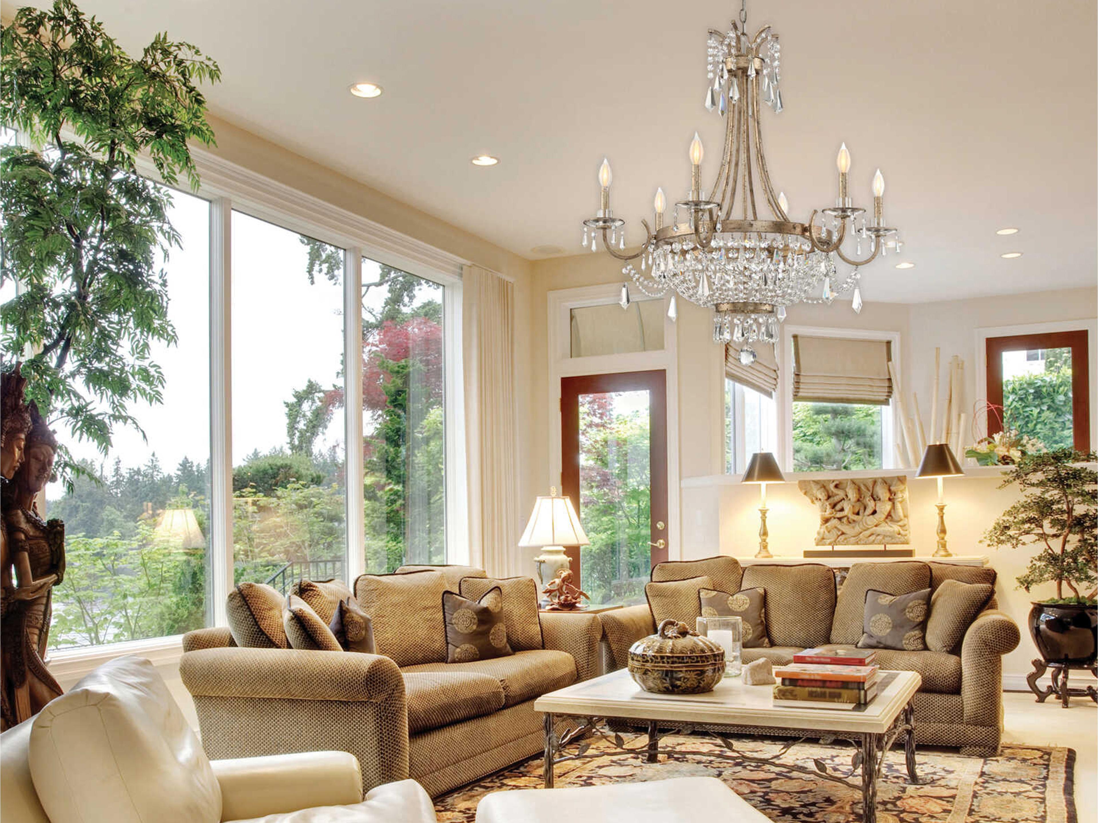 Savoy House Claiborne 6-Light Avalite Clear Crystal Candelabra Chandelier