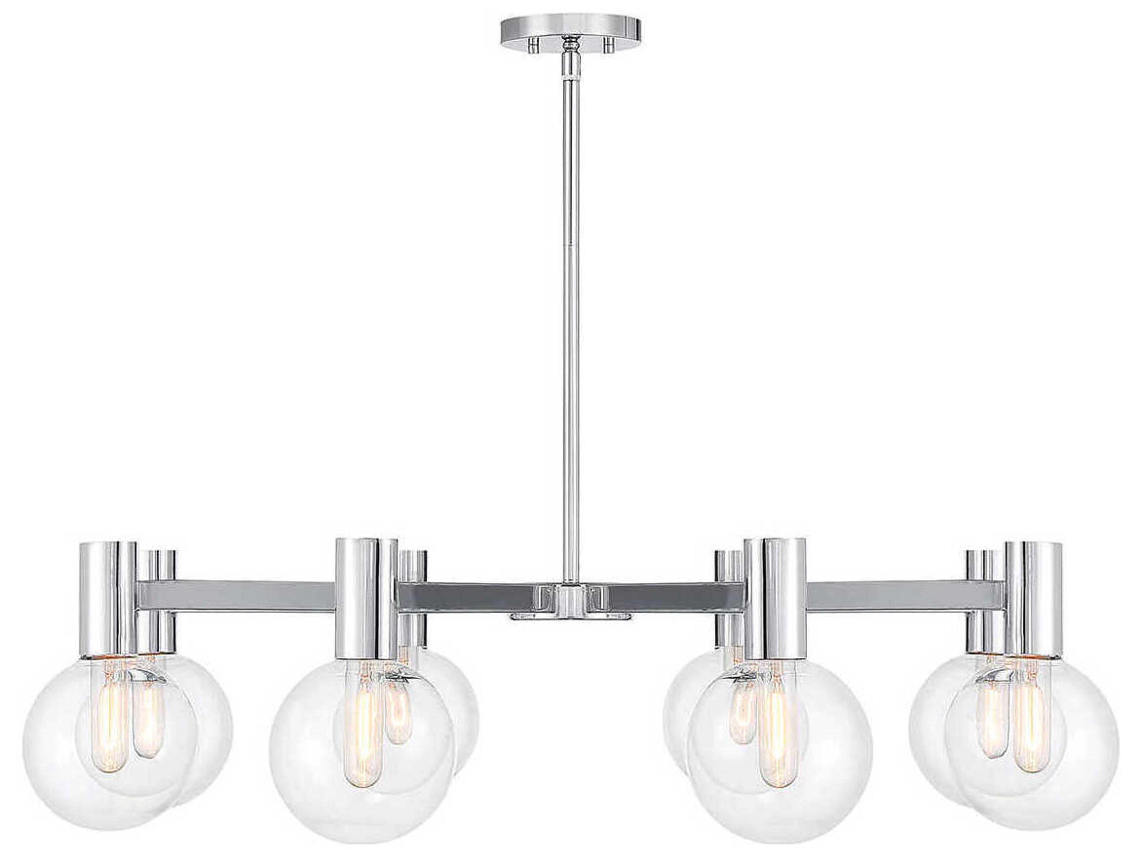 Savoy House Wright 8-Light Chrome Glass Globe Chandelier