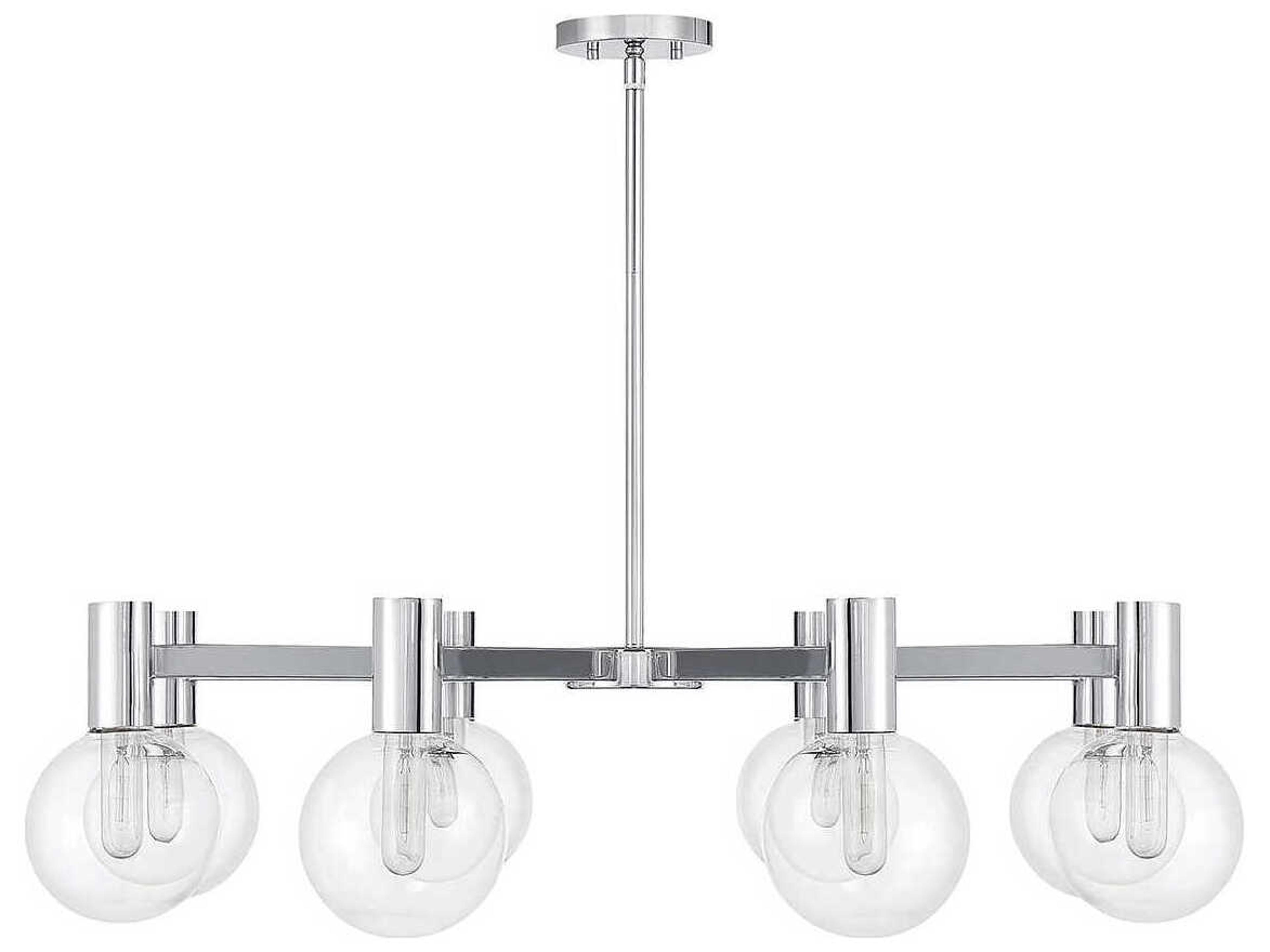 Savoy House Wright 8-Light Chrome Glass Globe Chandelier