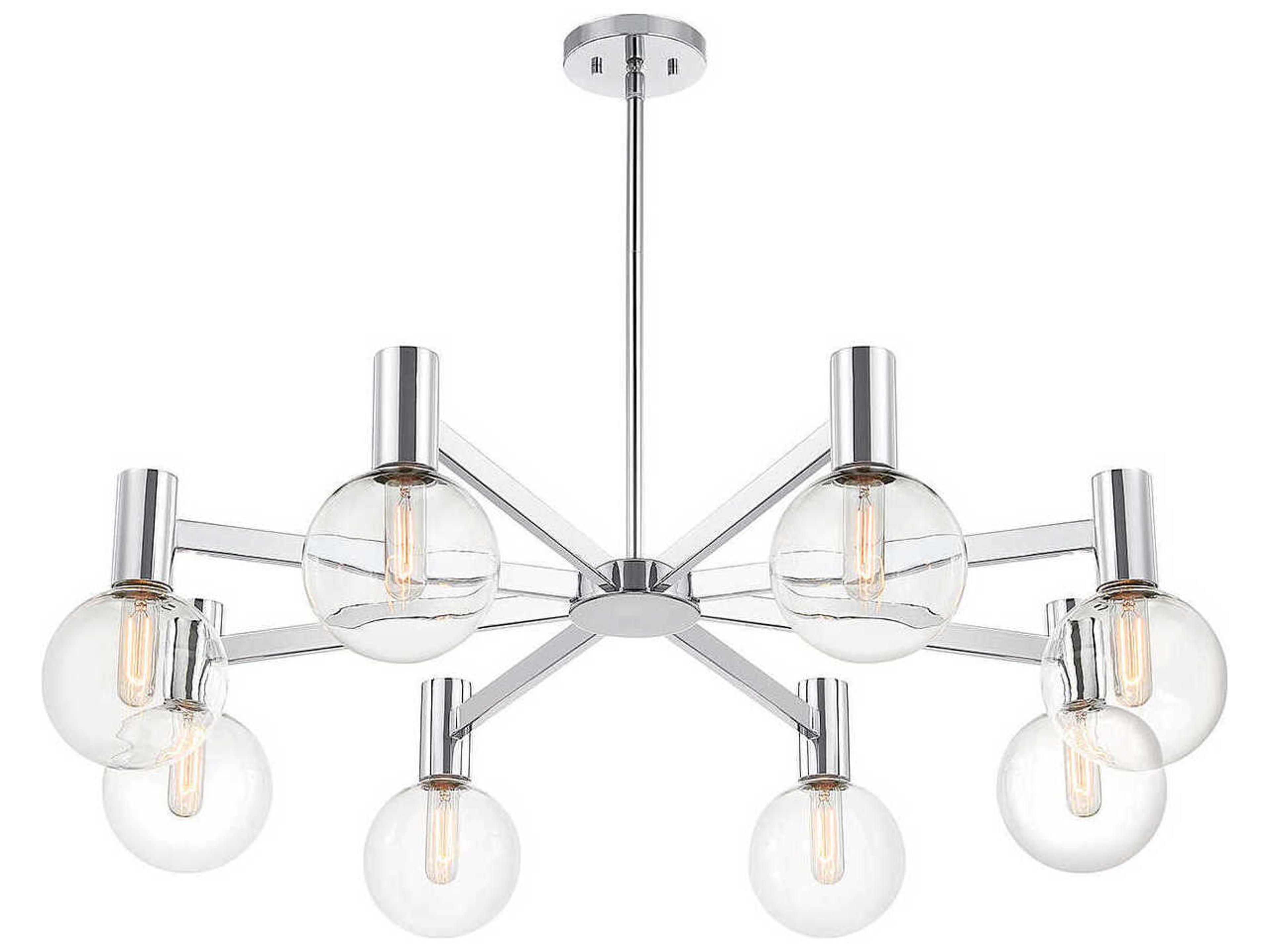 Savoy House Wright 8-Light Chrome Glass Globe Chandelier
