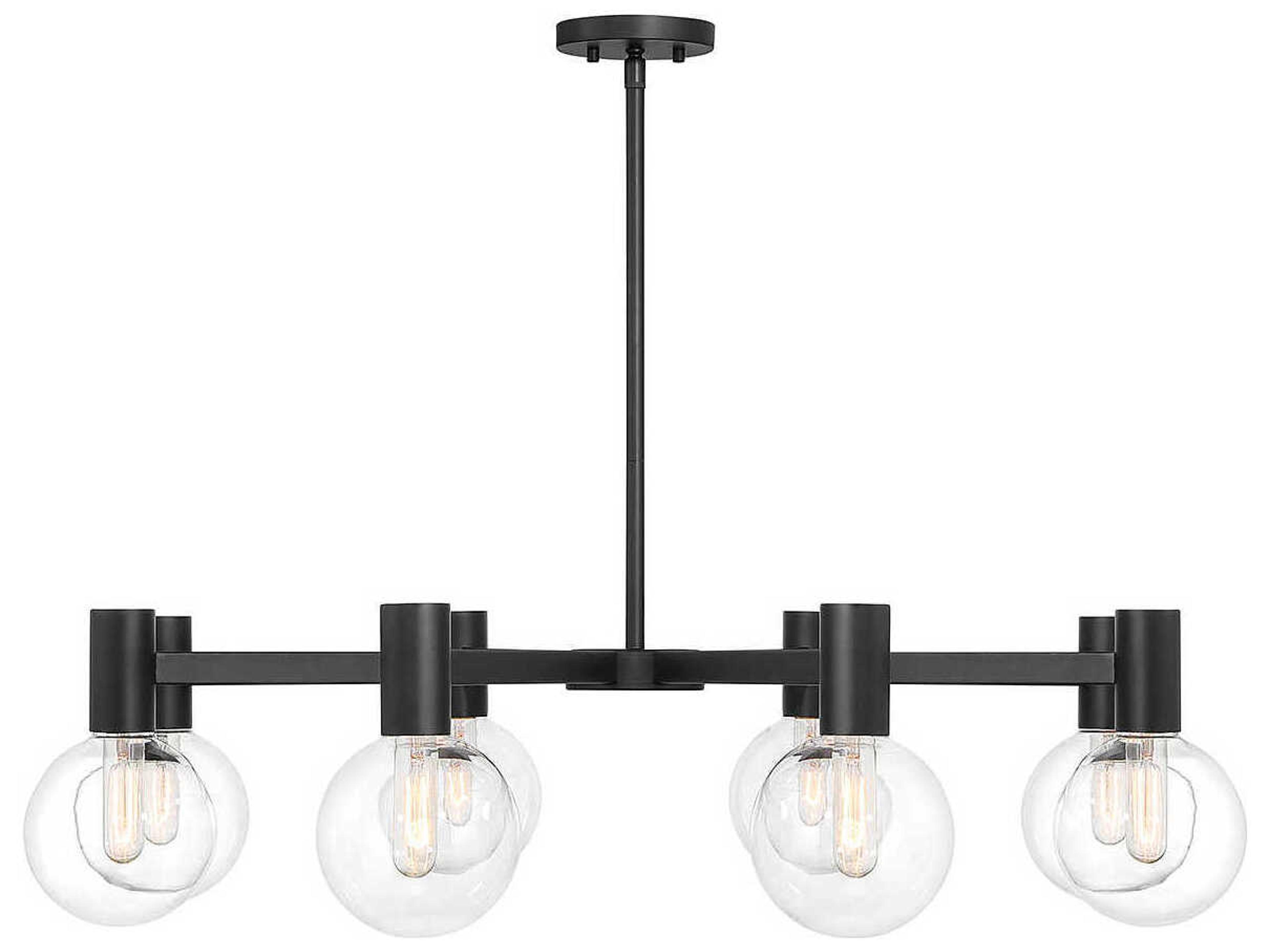 Savoy House Wright 8-Light Matte Black Glass Globe Chandelier