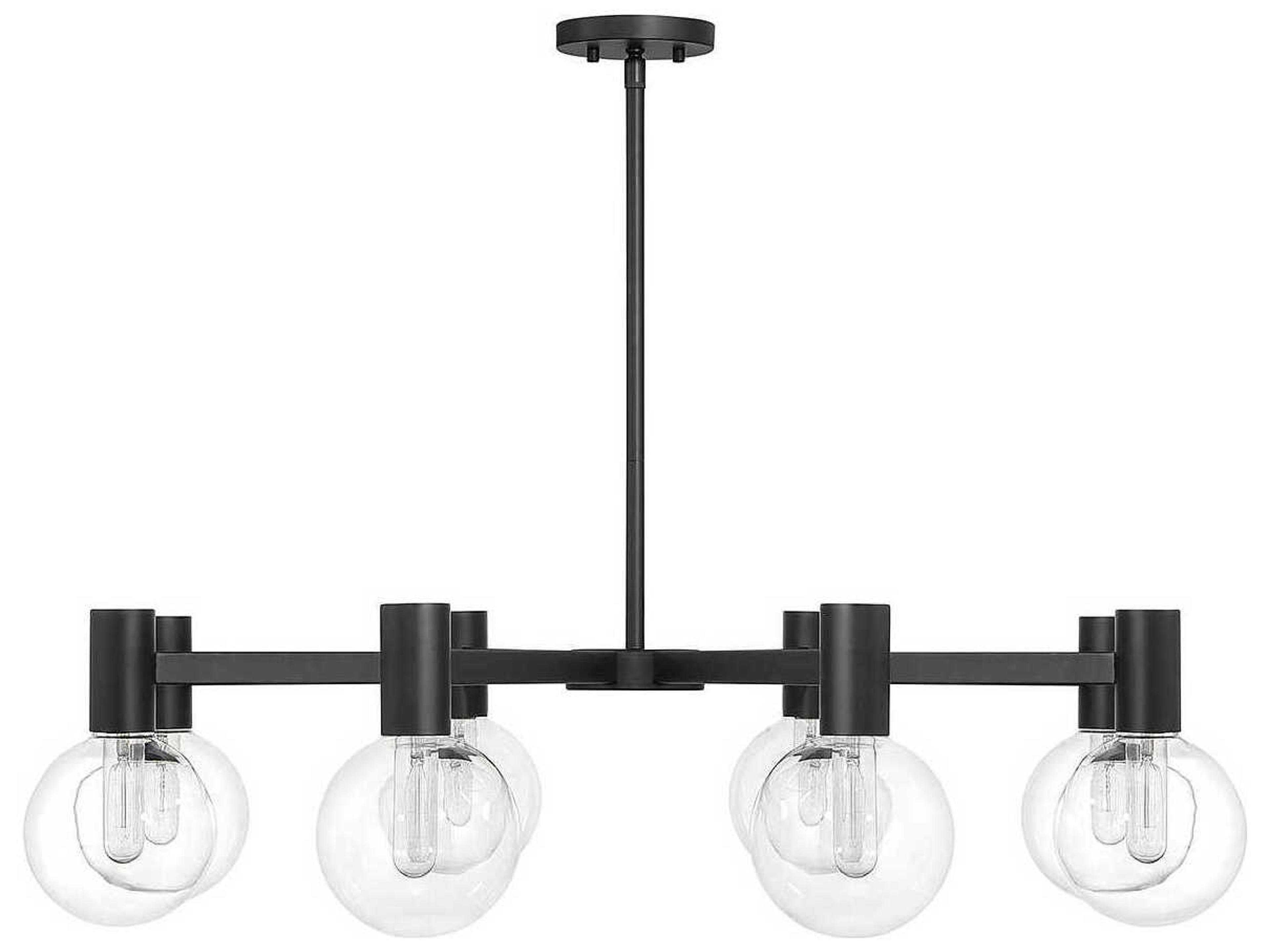 Savoy House Wright 8-Light Matte Black Glass Globe Chandelier