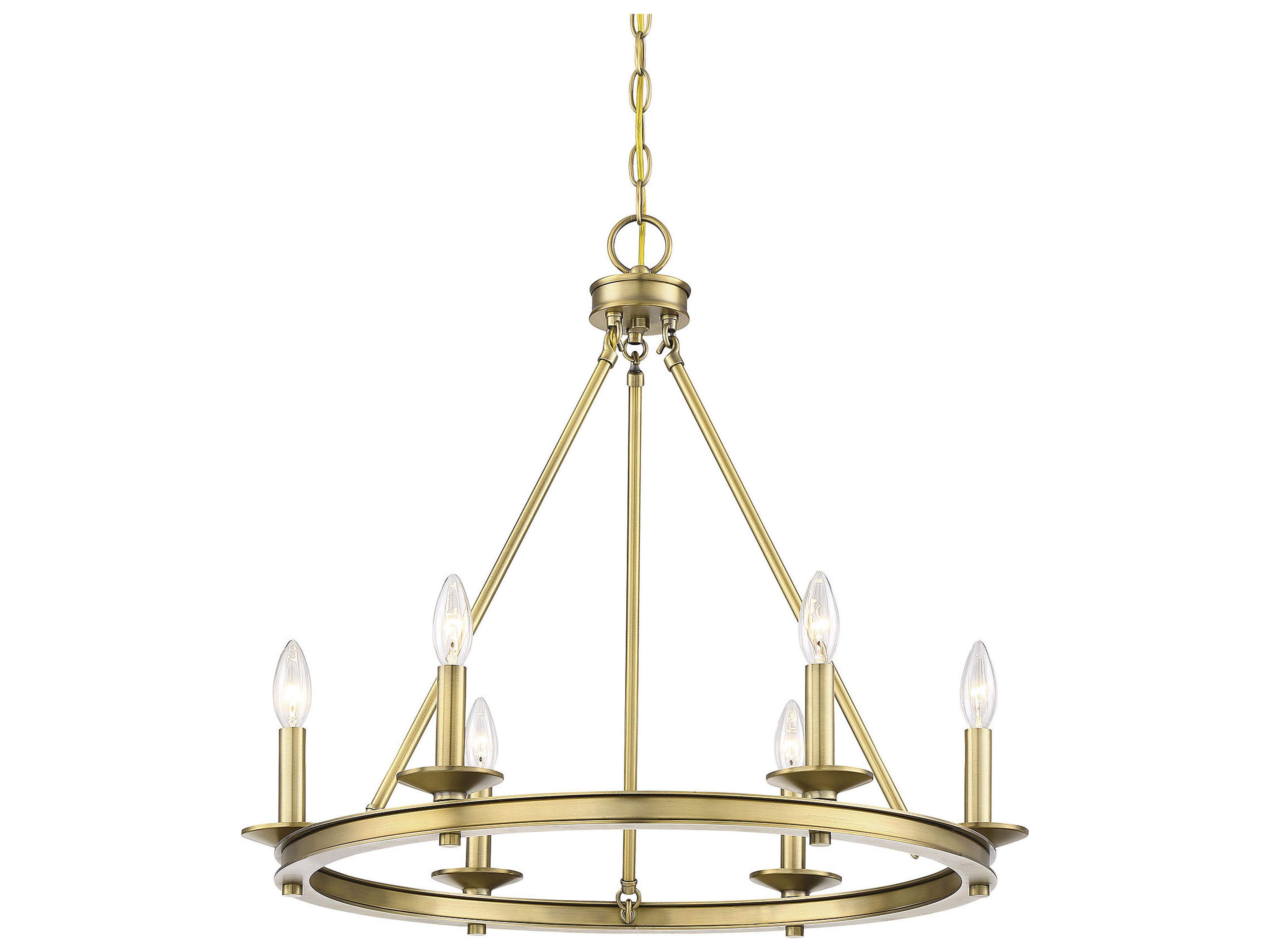Savoy House Middleton 6-Light Warm Brass Candelabra Chandelier