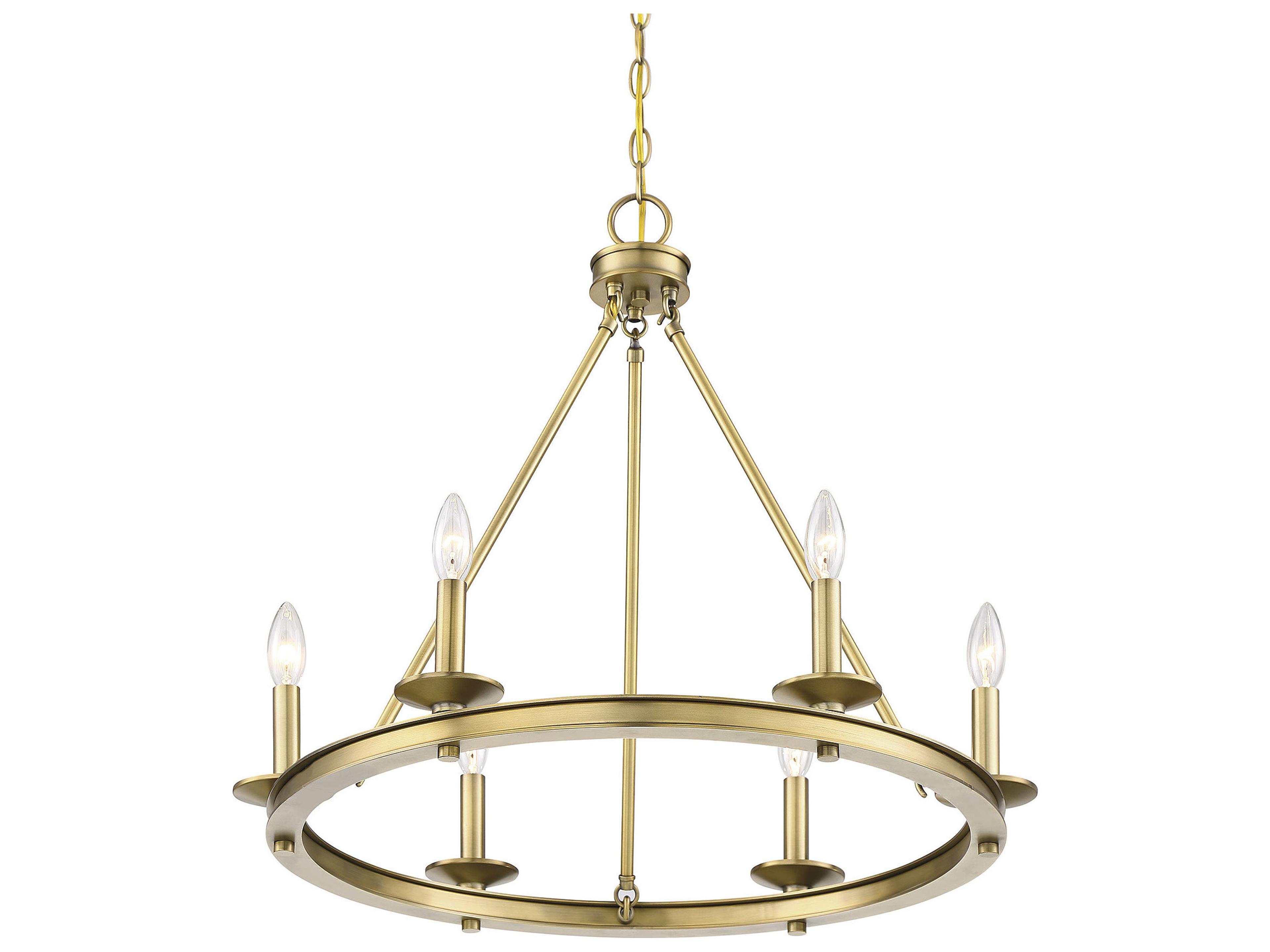 Savoy House Middleton 6-Light Warm Brass Candelabra Chandelier