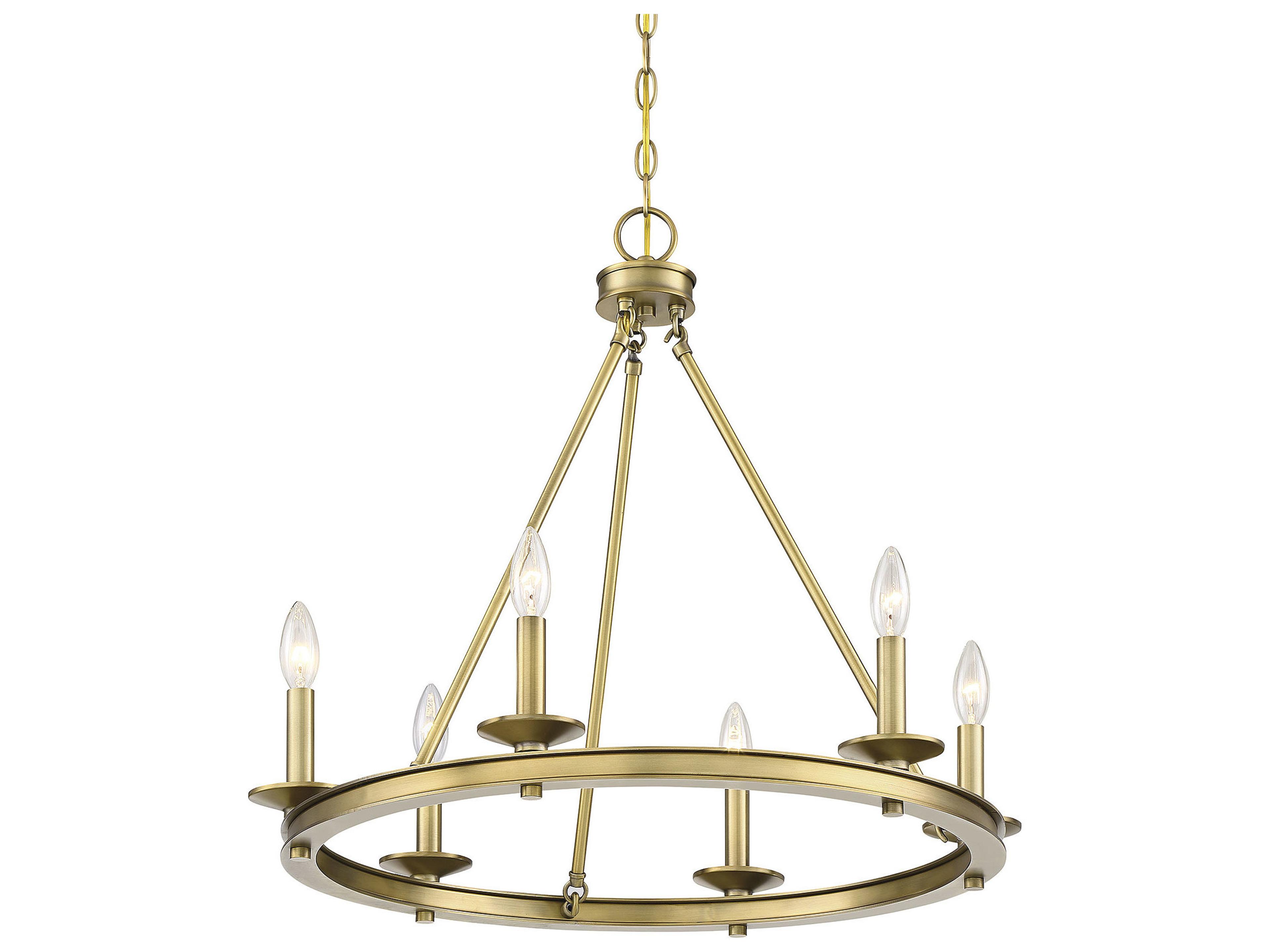 Savoy House Middleton 6-Light Warm Brass Candelabra Chandelier