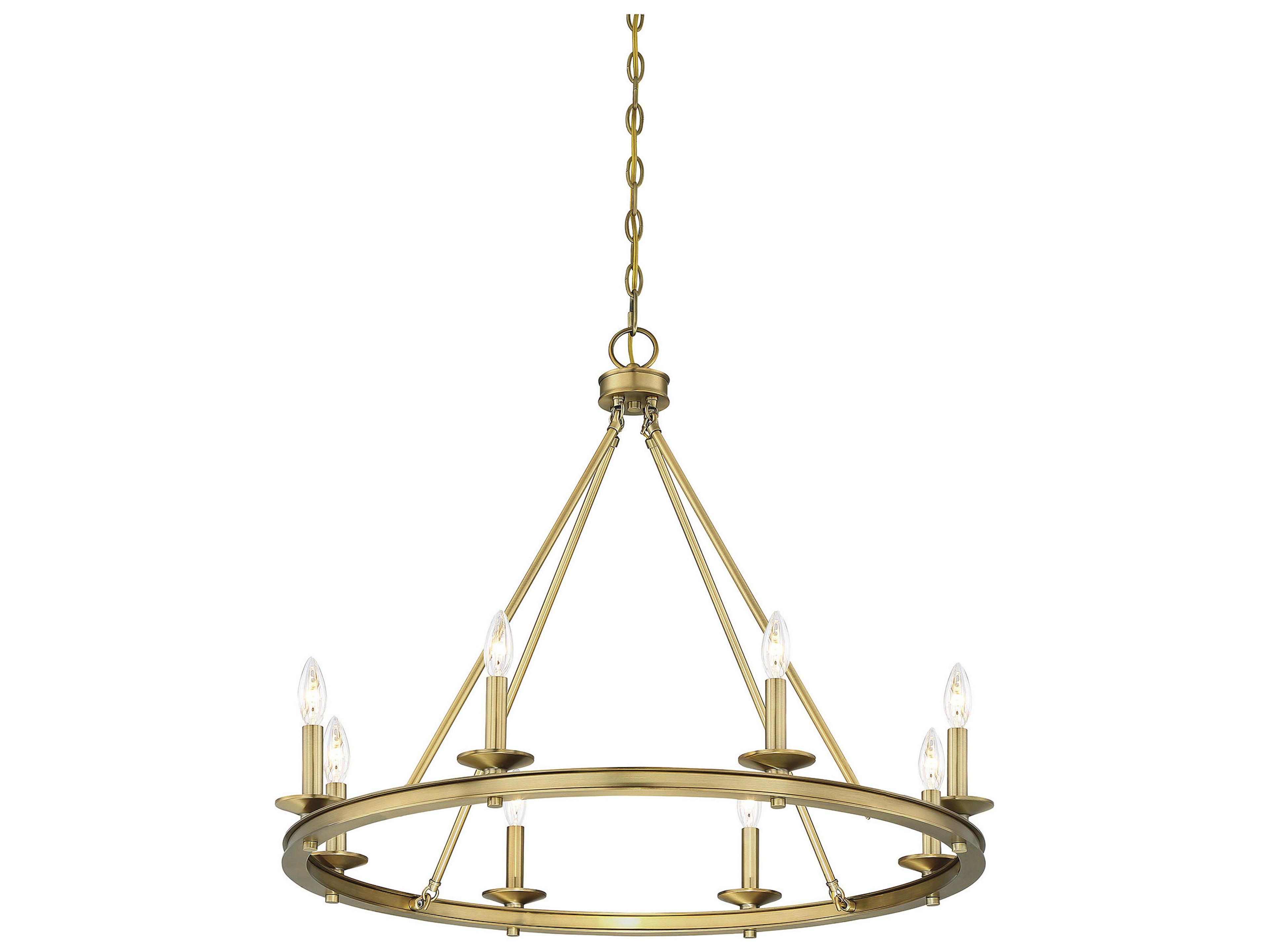 Savoy House Middleton 8-Light Warm Brass Candelabra Chandelier