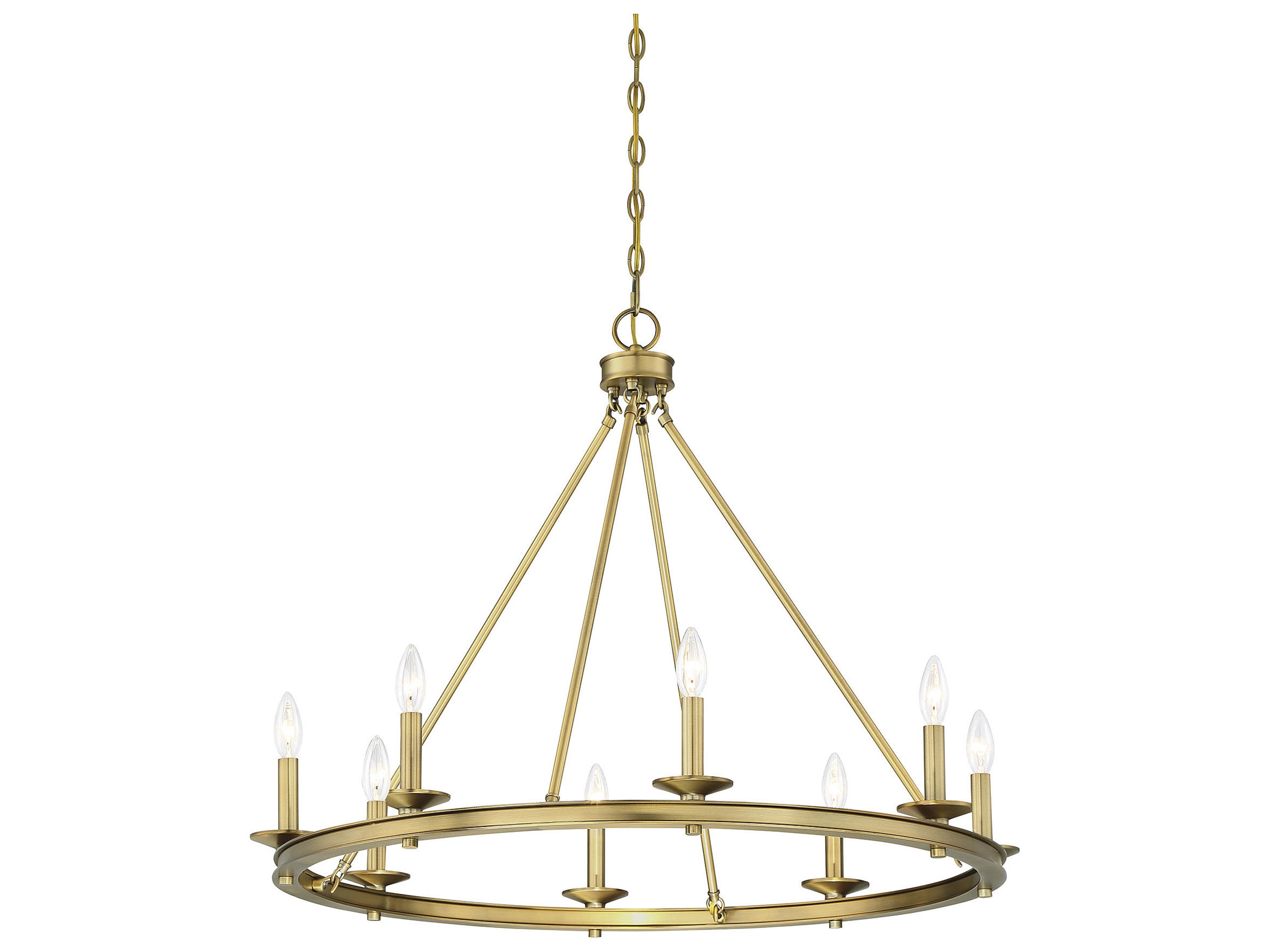 Savoy House Middleton 8-Light Warm Brass Candelabra Chandelier