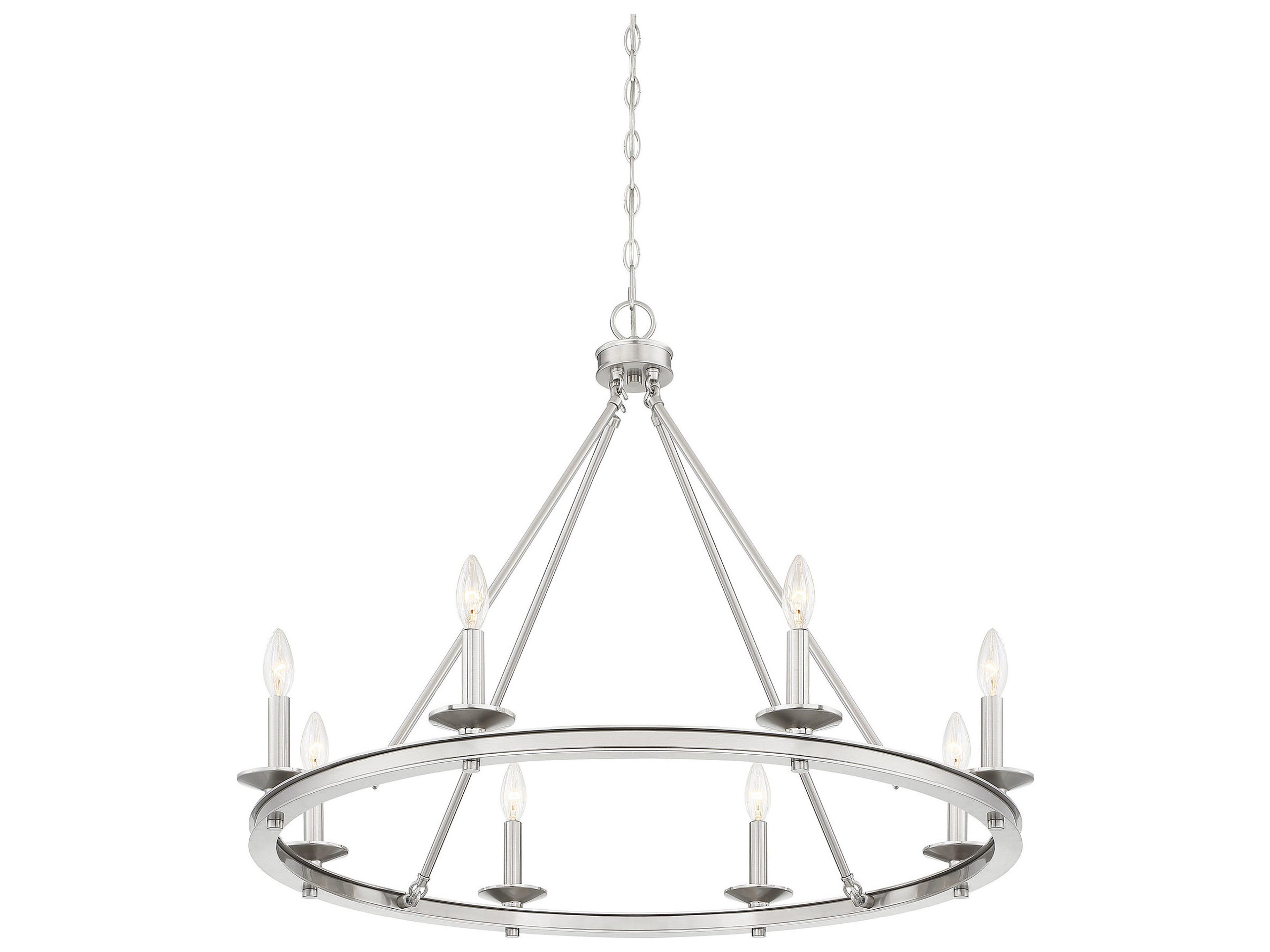 Savoy House Middleton 8-Light Satin Nickel Candelabra Chandelier