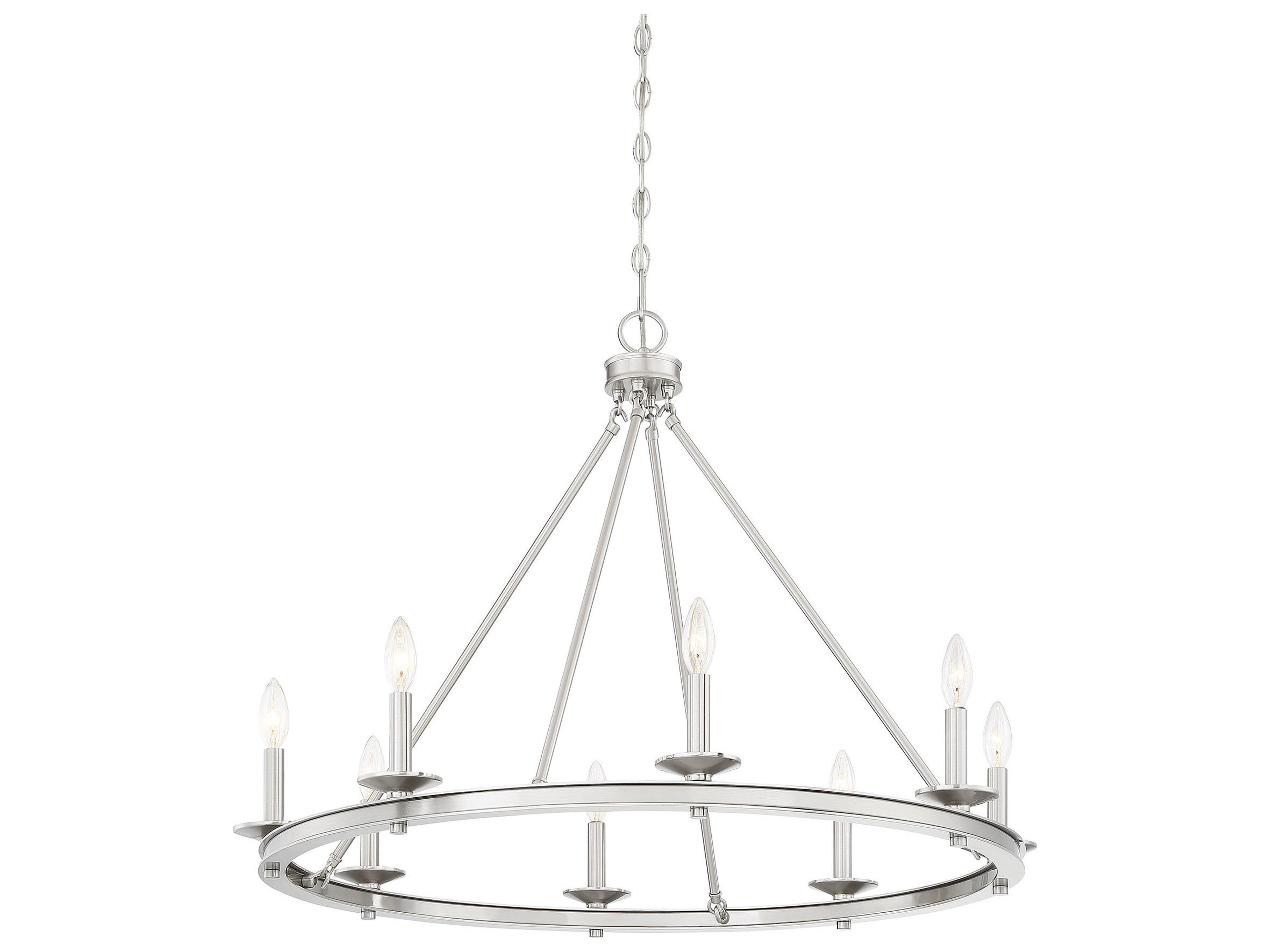 Savoy House Middleton 8-Light Satin Nickel Candelabra Chandelier