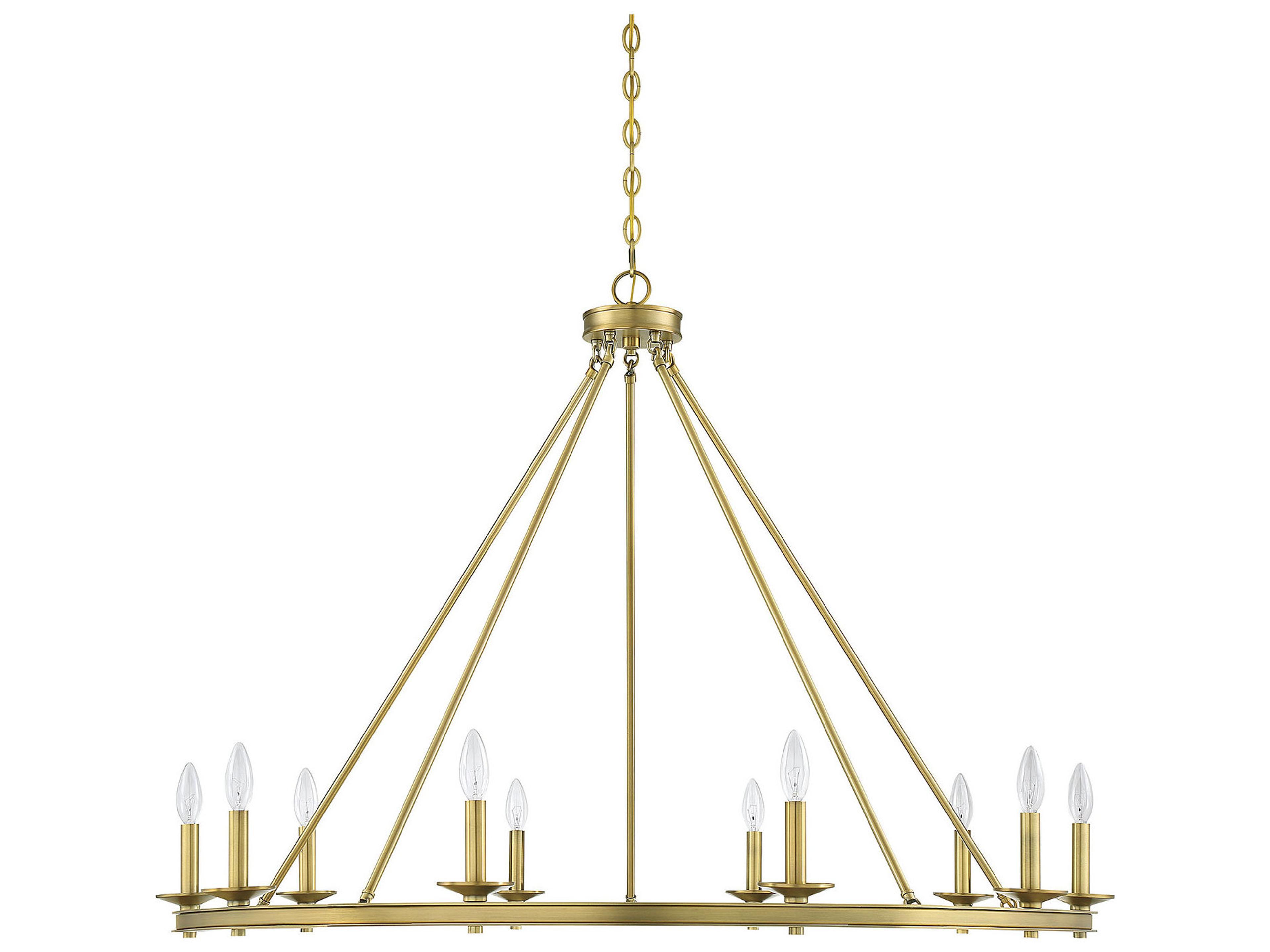 Savoy House Middleton 10-Light Warm Brass Candelabra Chandelier