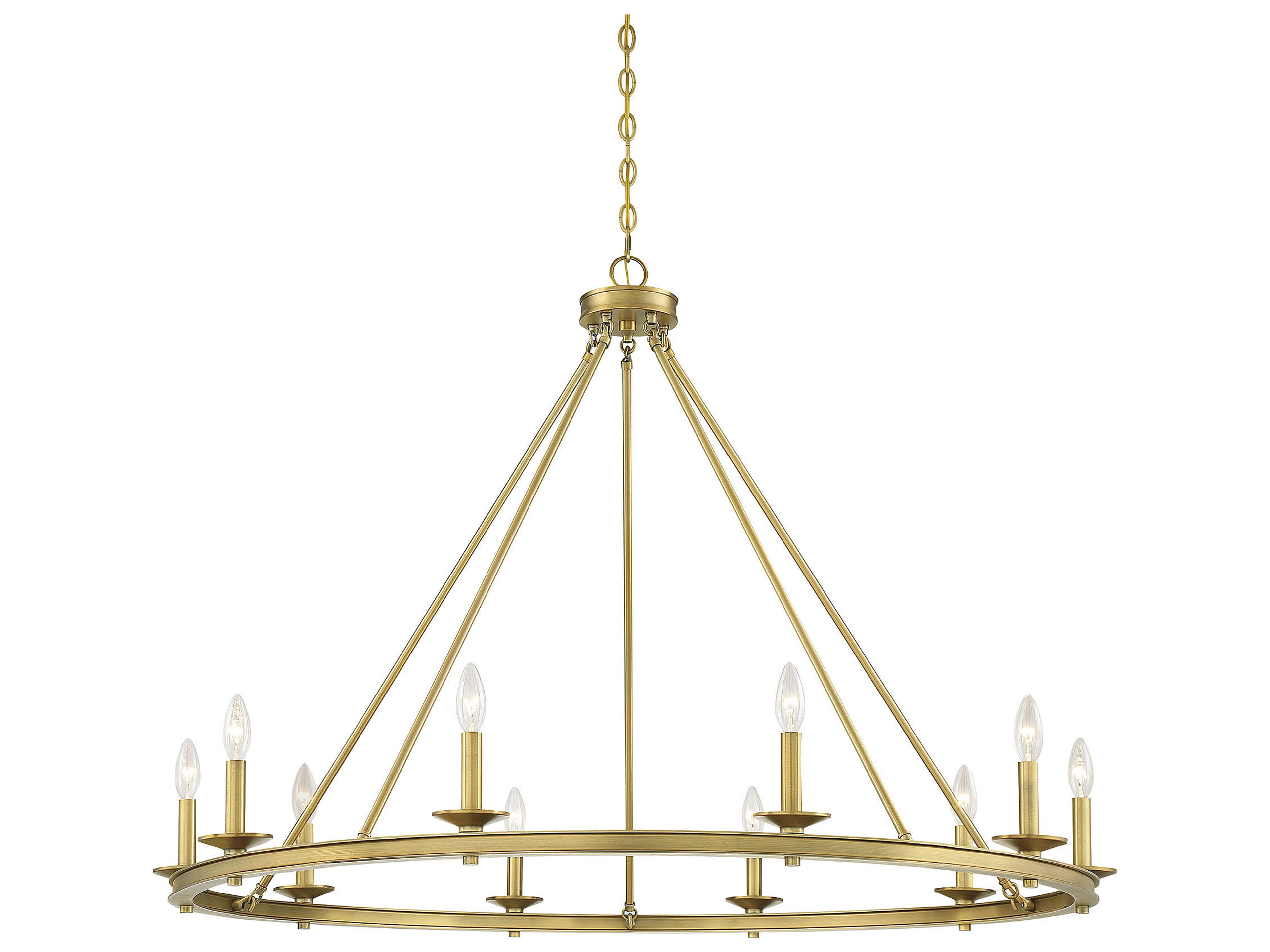 Savoy House Middleton 10-Light Warm Brass Candelabra Chandelier