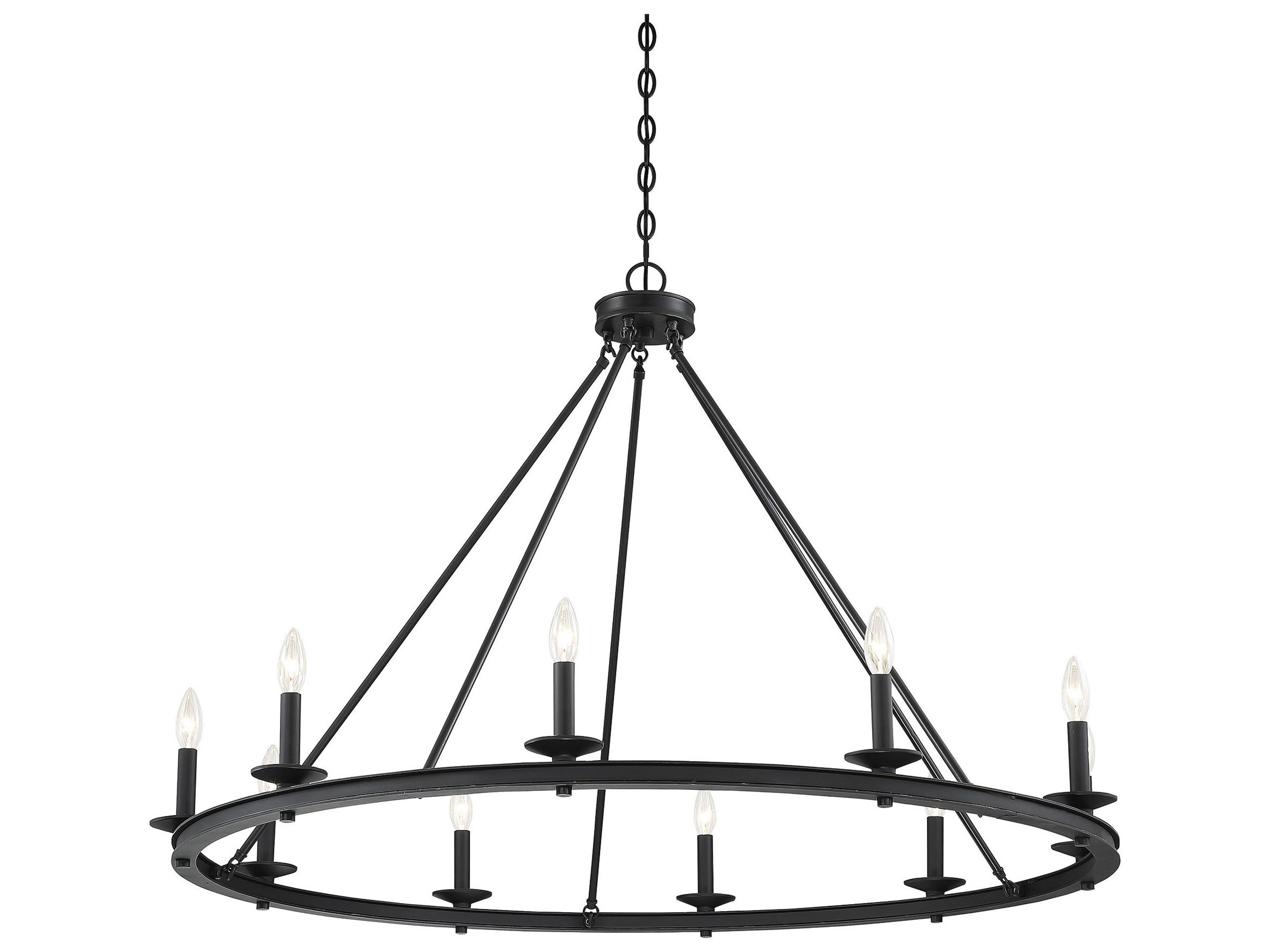 Savoy House Middleton 10-Light Matte Black Candelabra Chandelier