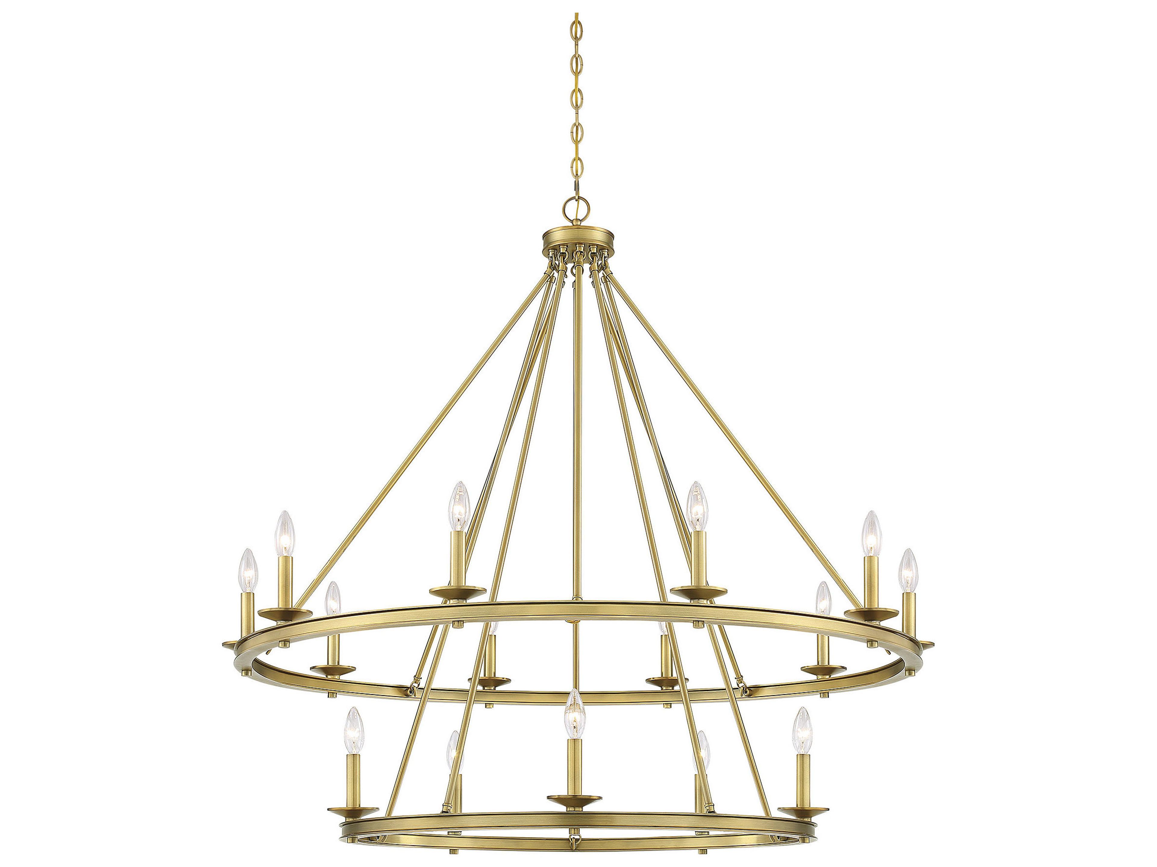 Savoy House Middleton 15-Light Warm Brass Candelabra Tiered Chandelier